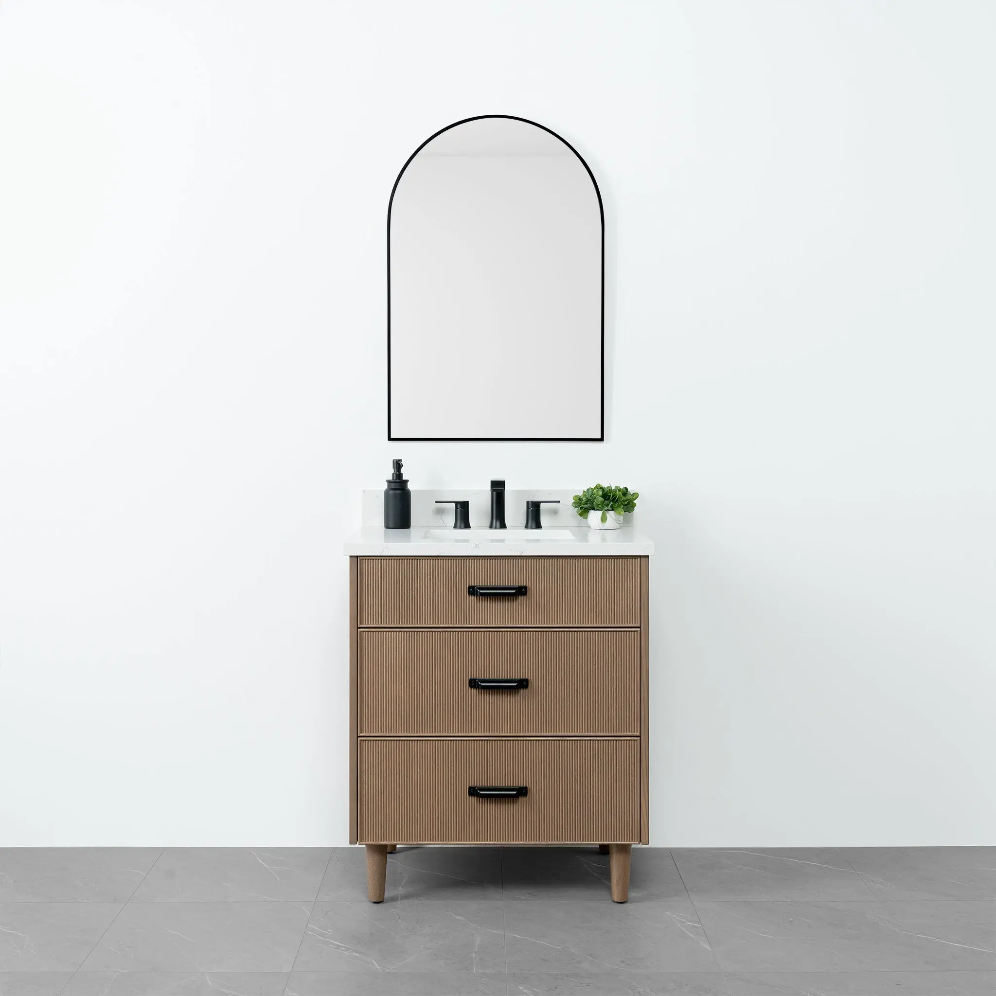 Malibu 30" Almond Coast Bathroom Vanity - All Drawers - Image 2