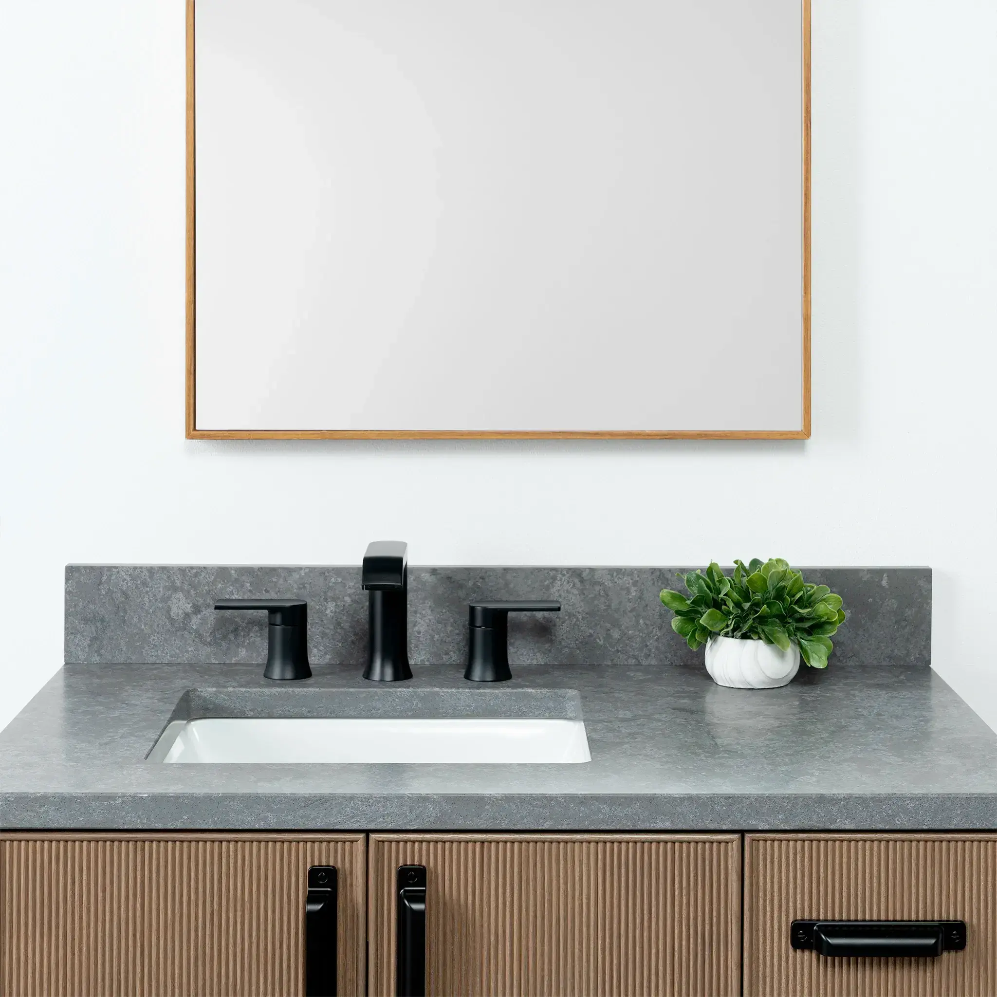 Malibu SLIM 36" Almond Coast Bathroom Vanity, Left Sink - Image 12