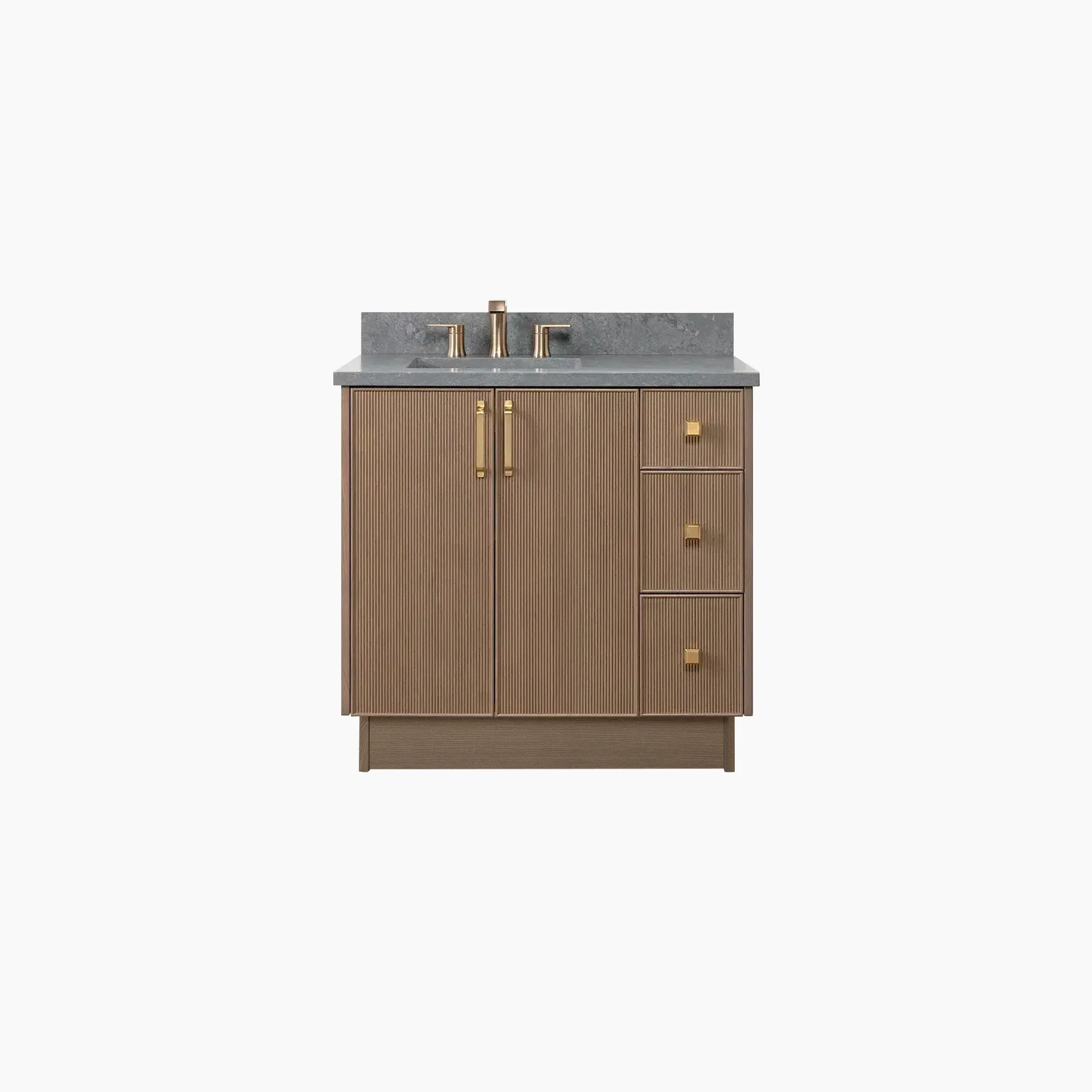 Malibu SLIM 36" Almond Coast Bathroom Vanity, Left Sink - Image 22