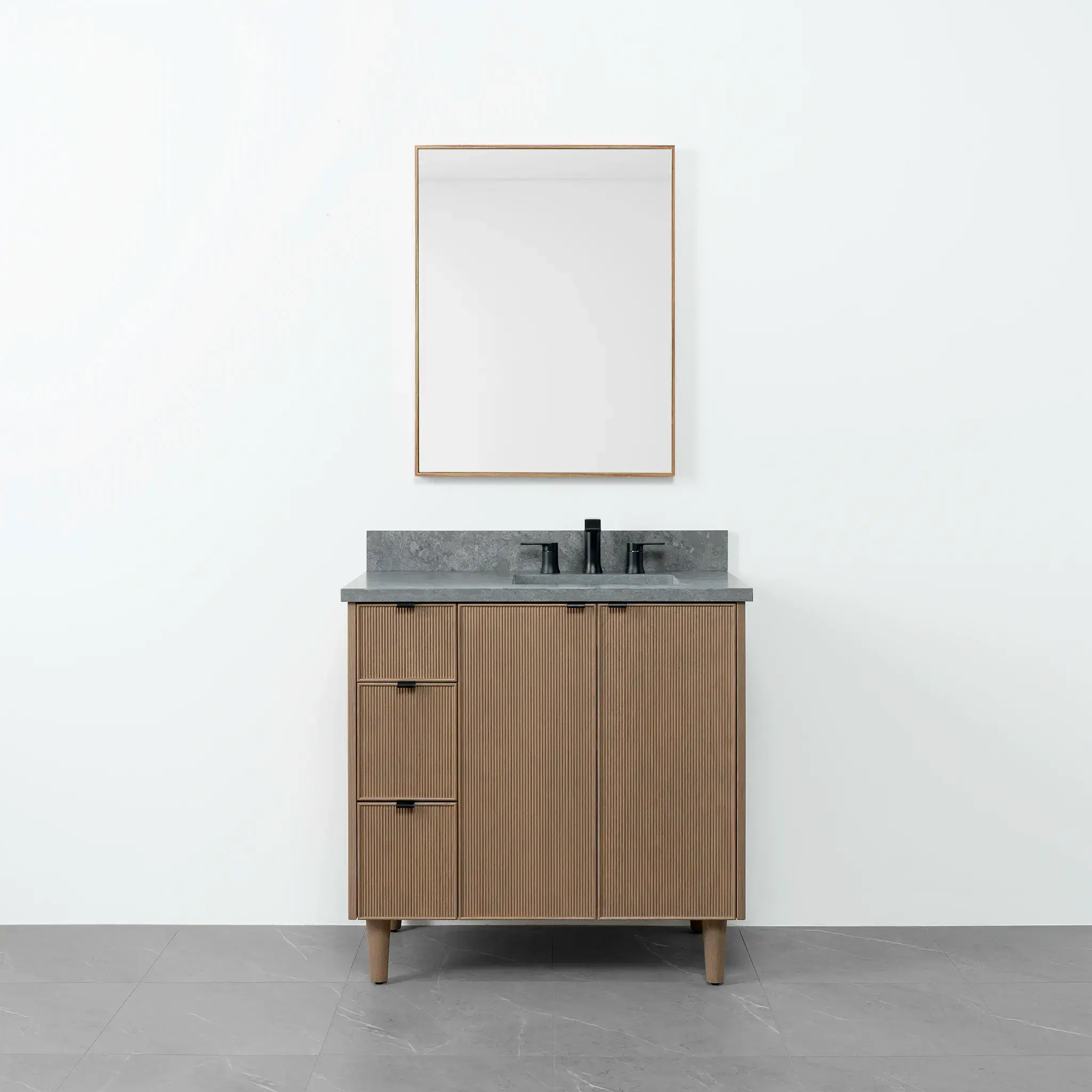 Malibu SLIM 36" Almond Coast Bathroom Vanity, Right Sink - Image 19