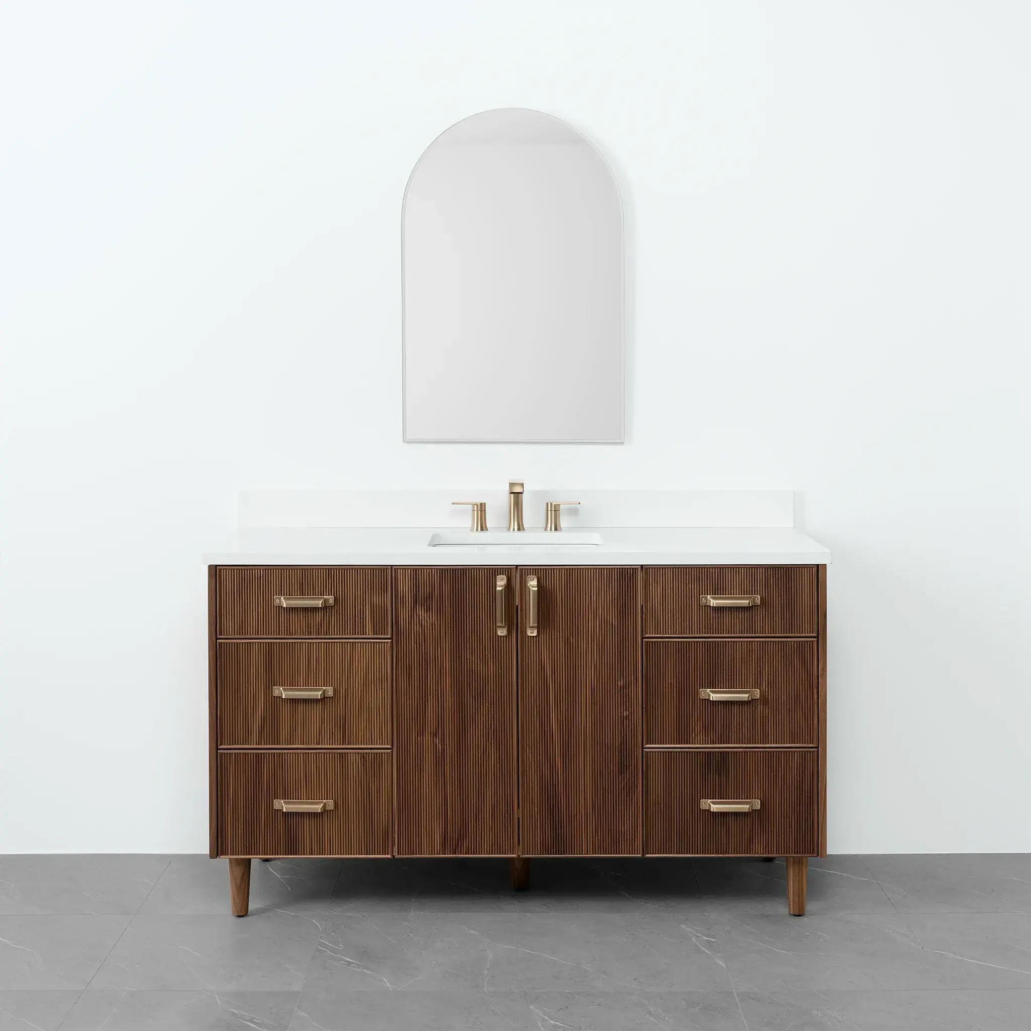 Malibu SLIM 60" American Black Walnut Bathroom Vanity - Image 19