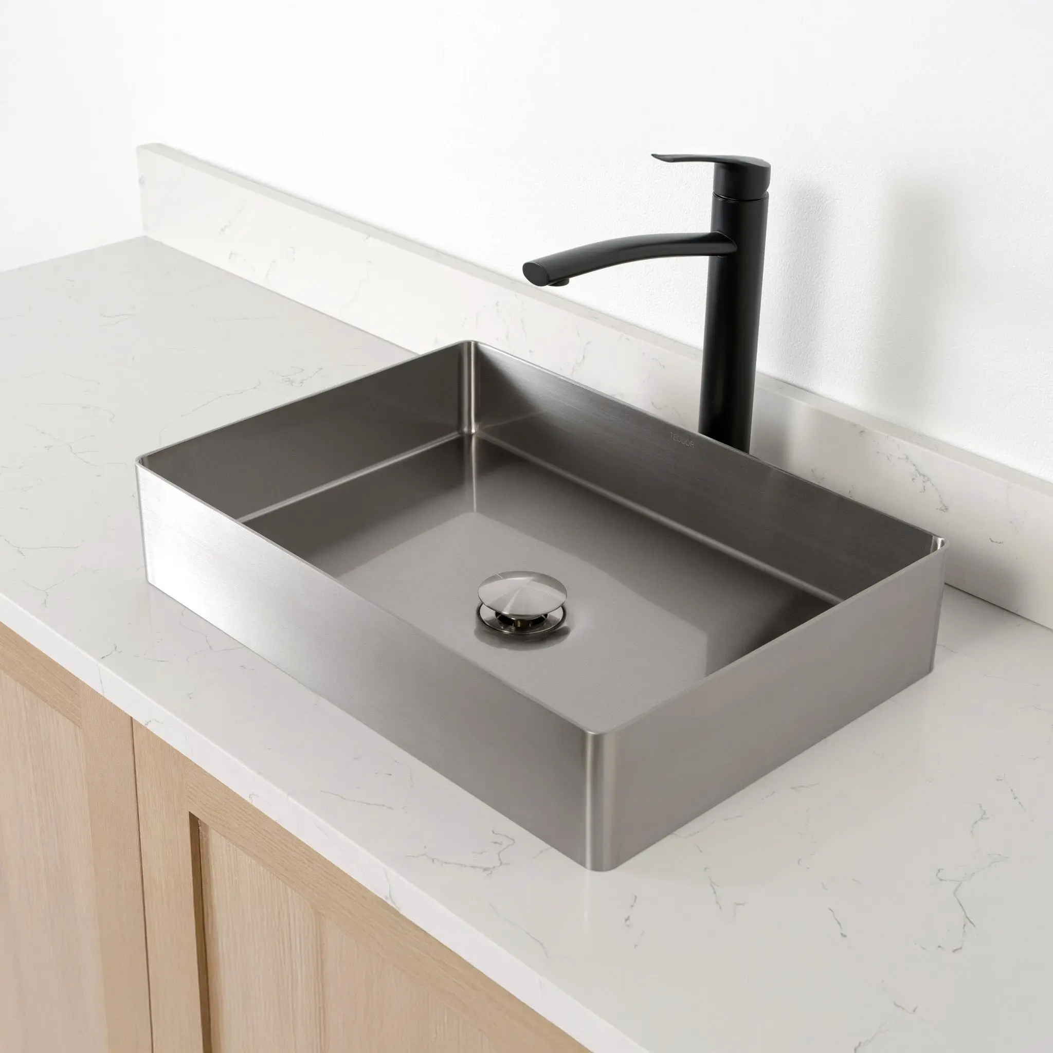 Rectangular Stainless Steel Vessel Sink - Image 3