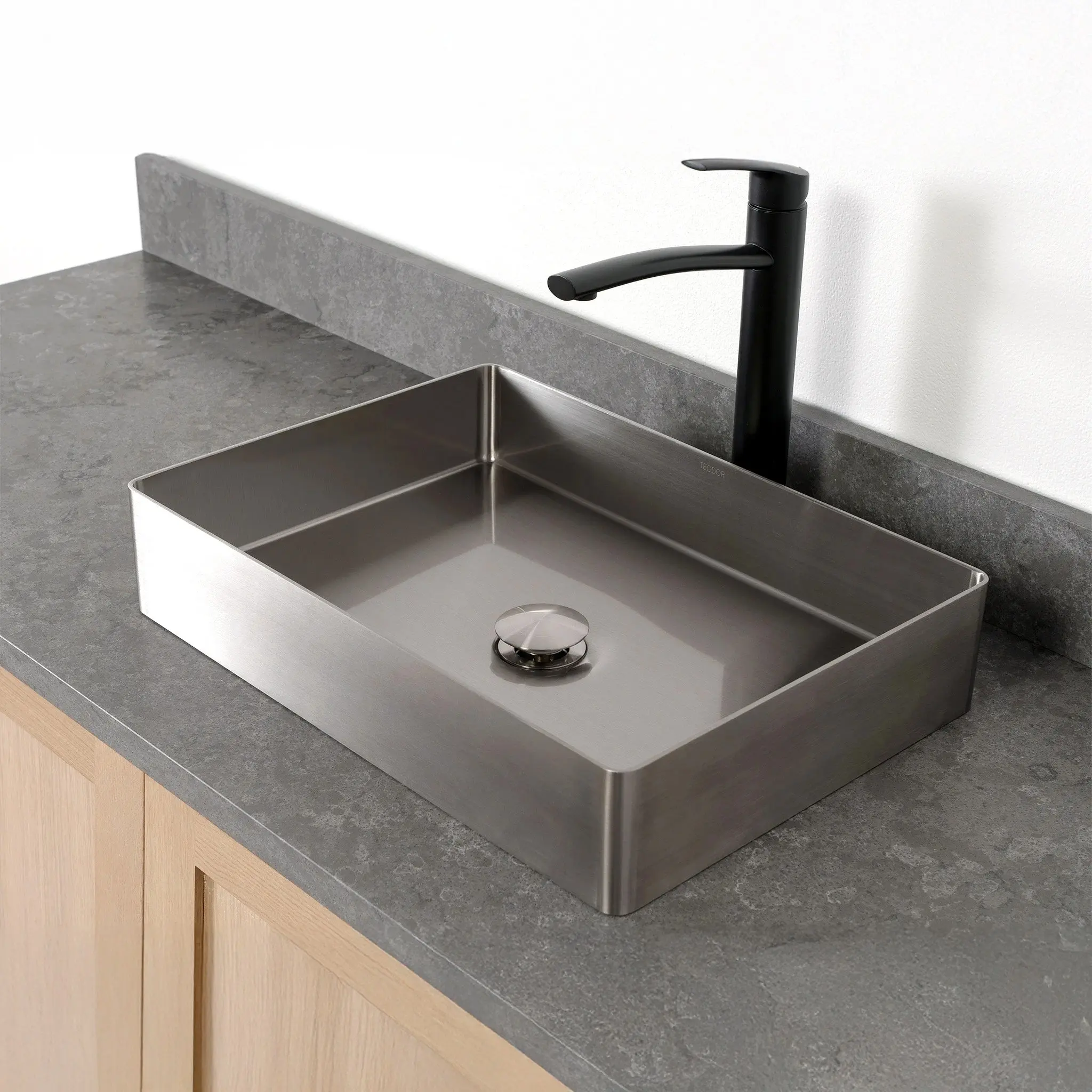 Rectangular Stainless Steel Vessel Sink - Image 4