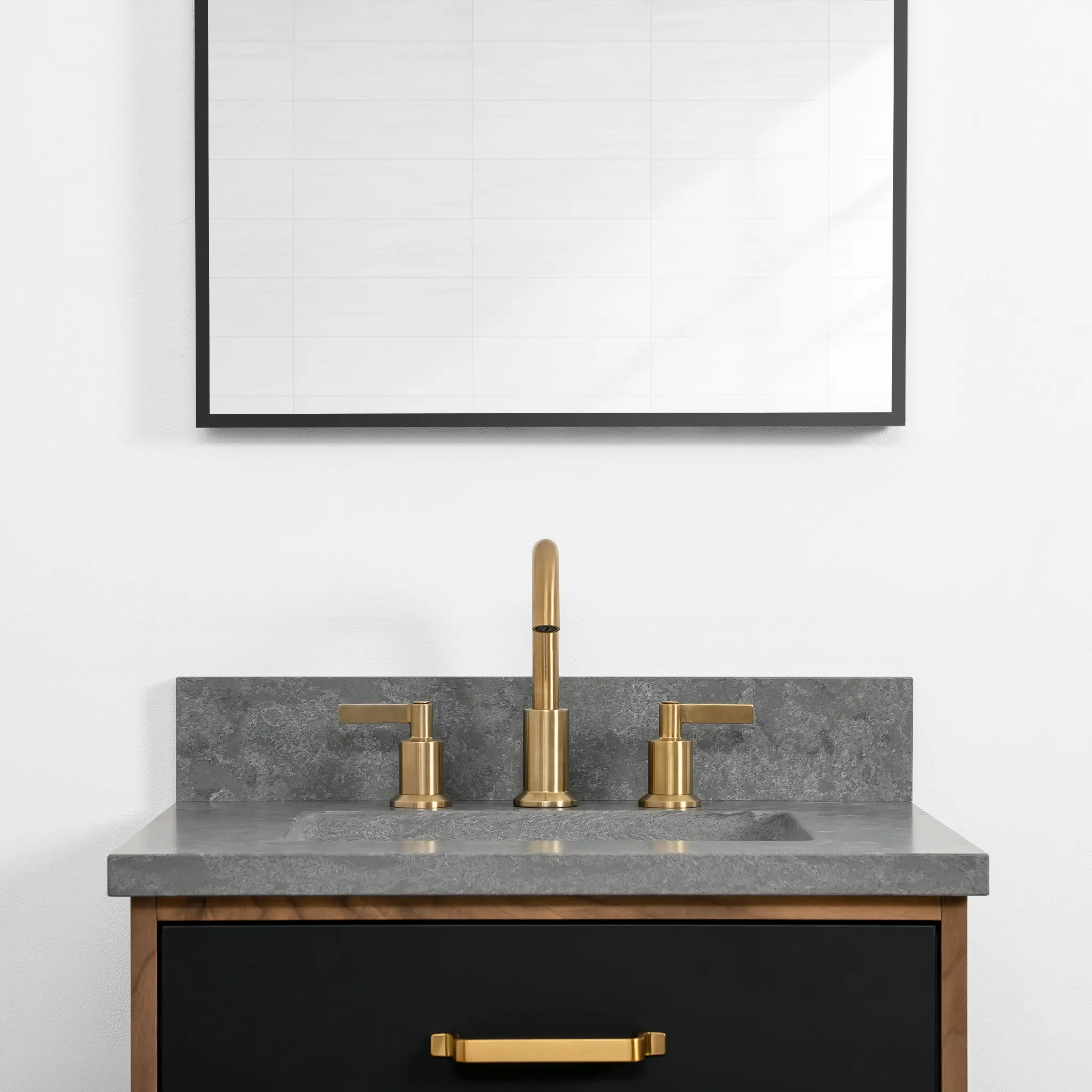 Sidney 24" Wall Mount Matte Black Bathroom Vanity - All Drawers - Image 10