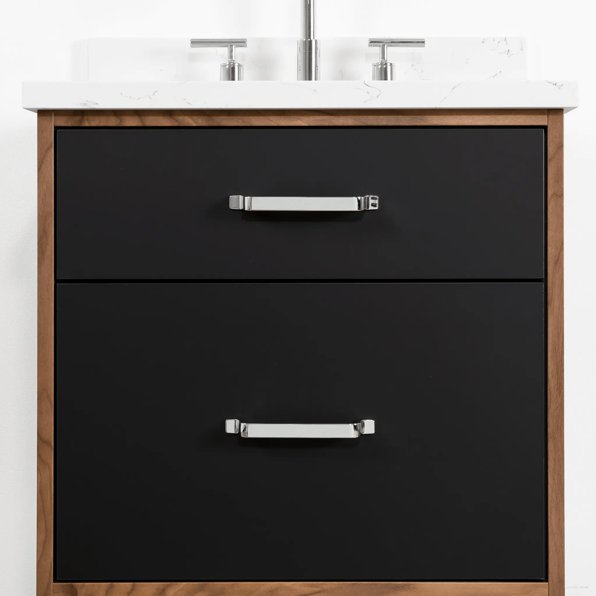Sidney 24" Wall Mount Matte Black Bathroom Vanity - All Drawers - Image 11