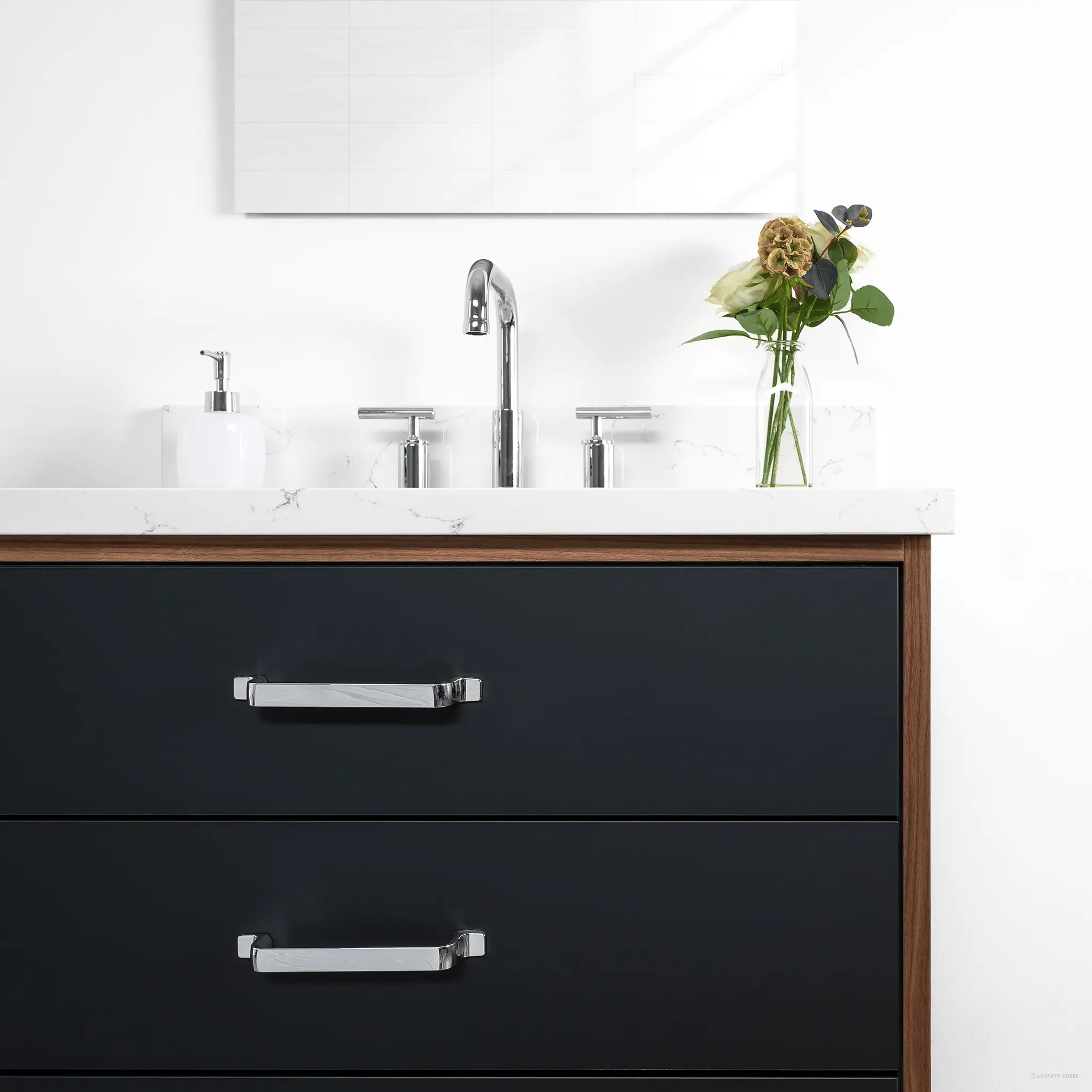 Sidney 30" Matte Black Bathroom Vanity - All Drawers - Image 9