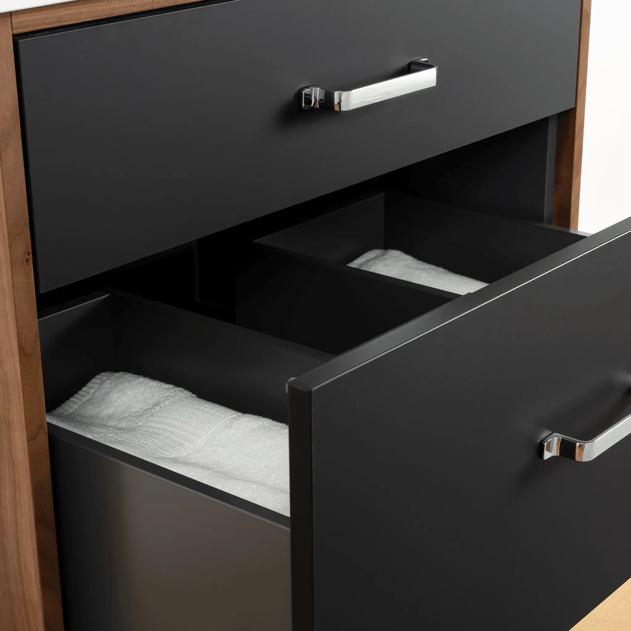 Sidney 30" Wall Mount Matte Black Bathroom Vanity - All Drawers - Image 11