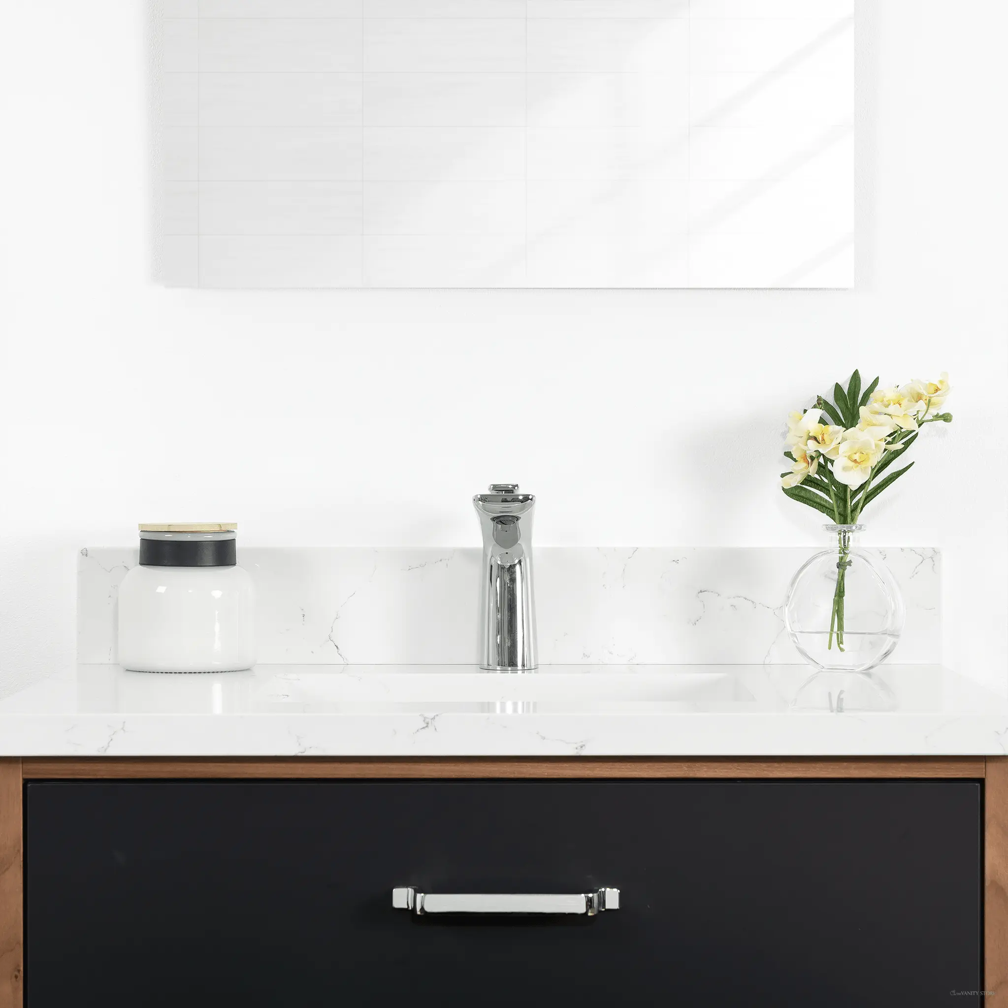 Sidney 30" Wall Mount Matte Black Bathroom Vanity - All Drawers - Image 4