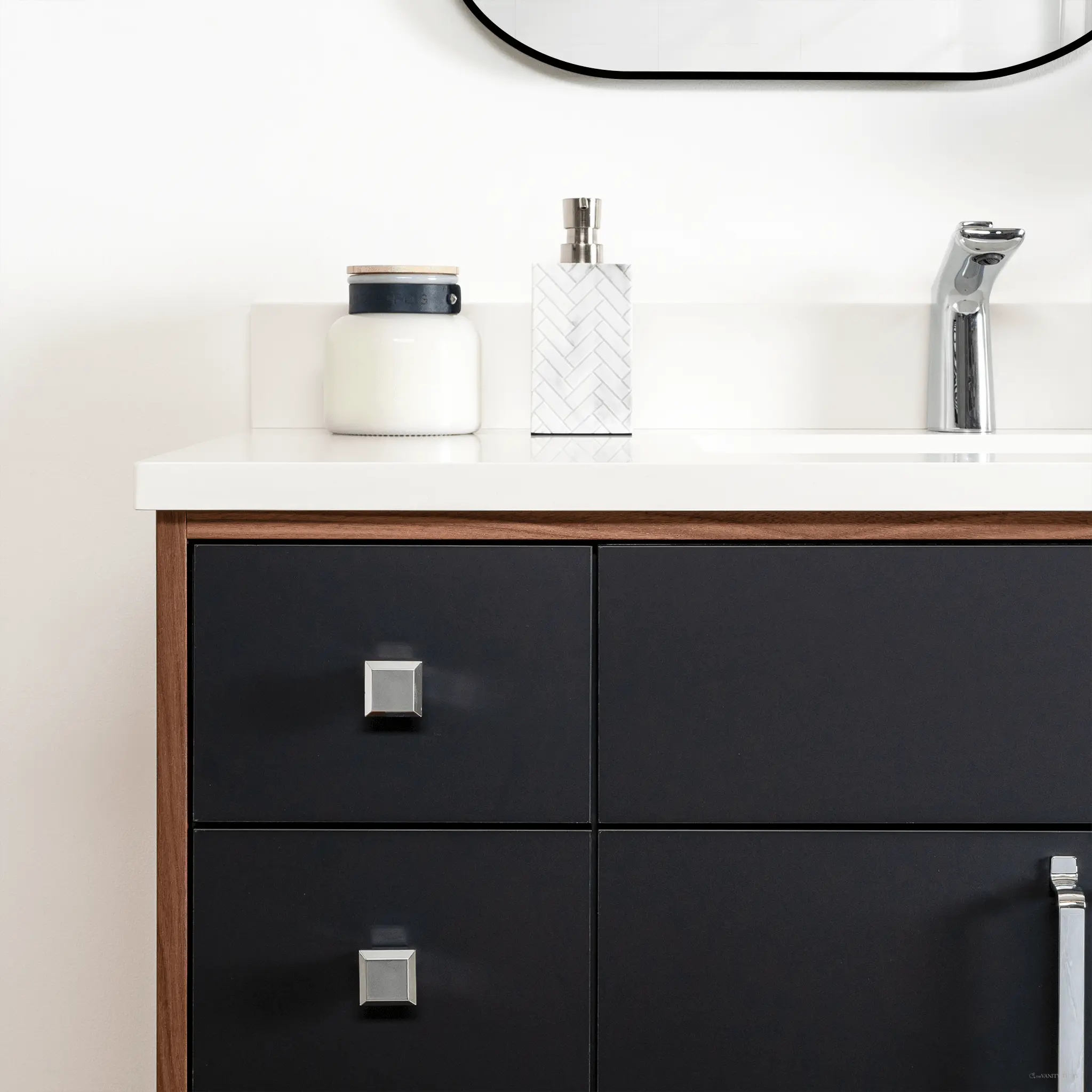 Sidney 36" Matte Black Bathroom Vanity, Right Sink - Image 9