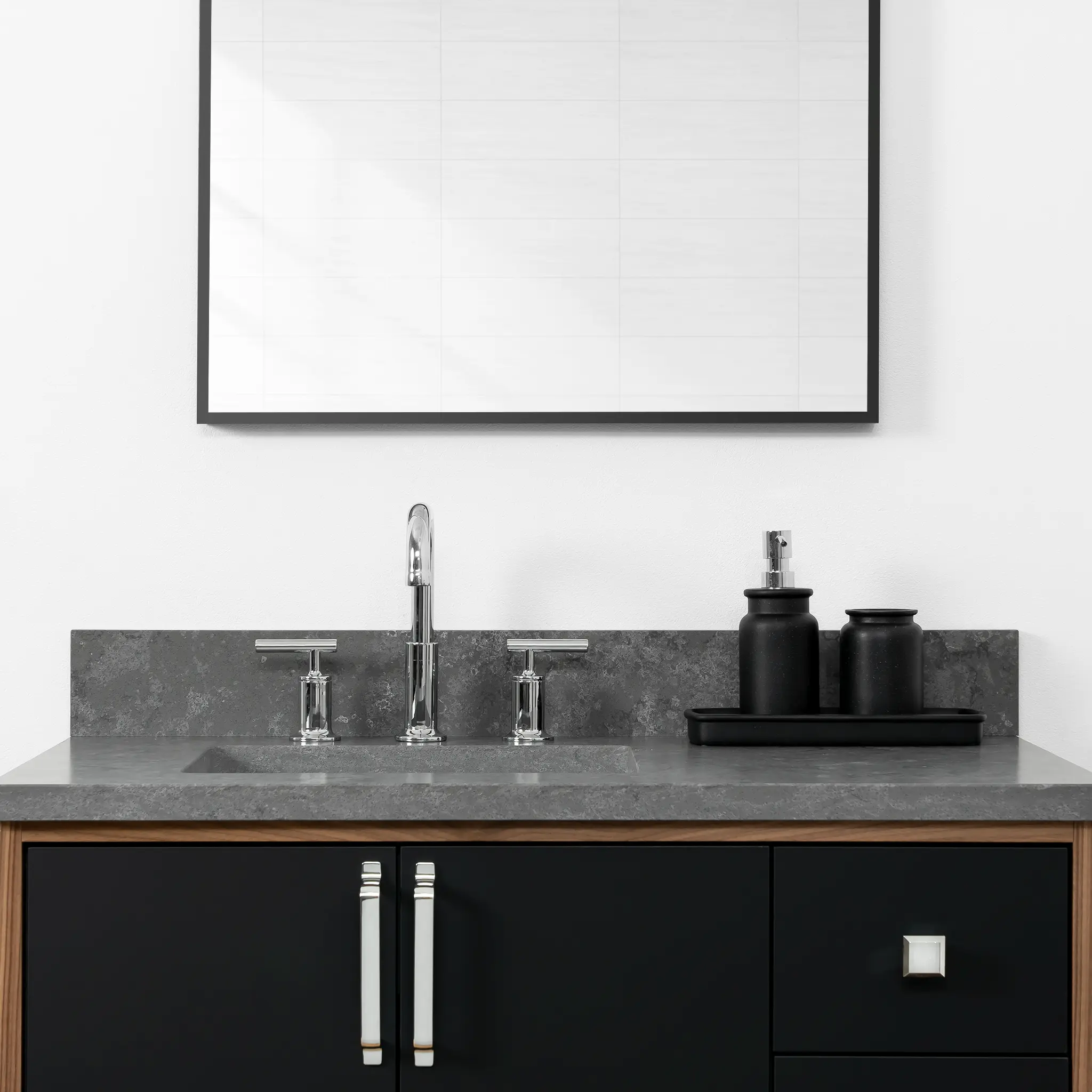 Sidney 36" Wall Mount Matte Black Bathroom Vanity, Left Sink - Image 10