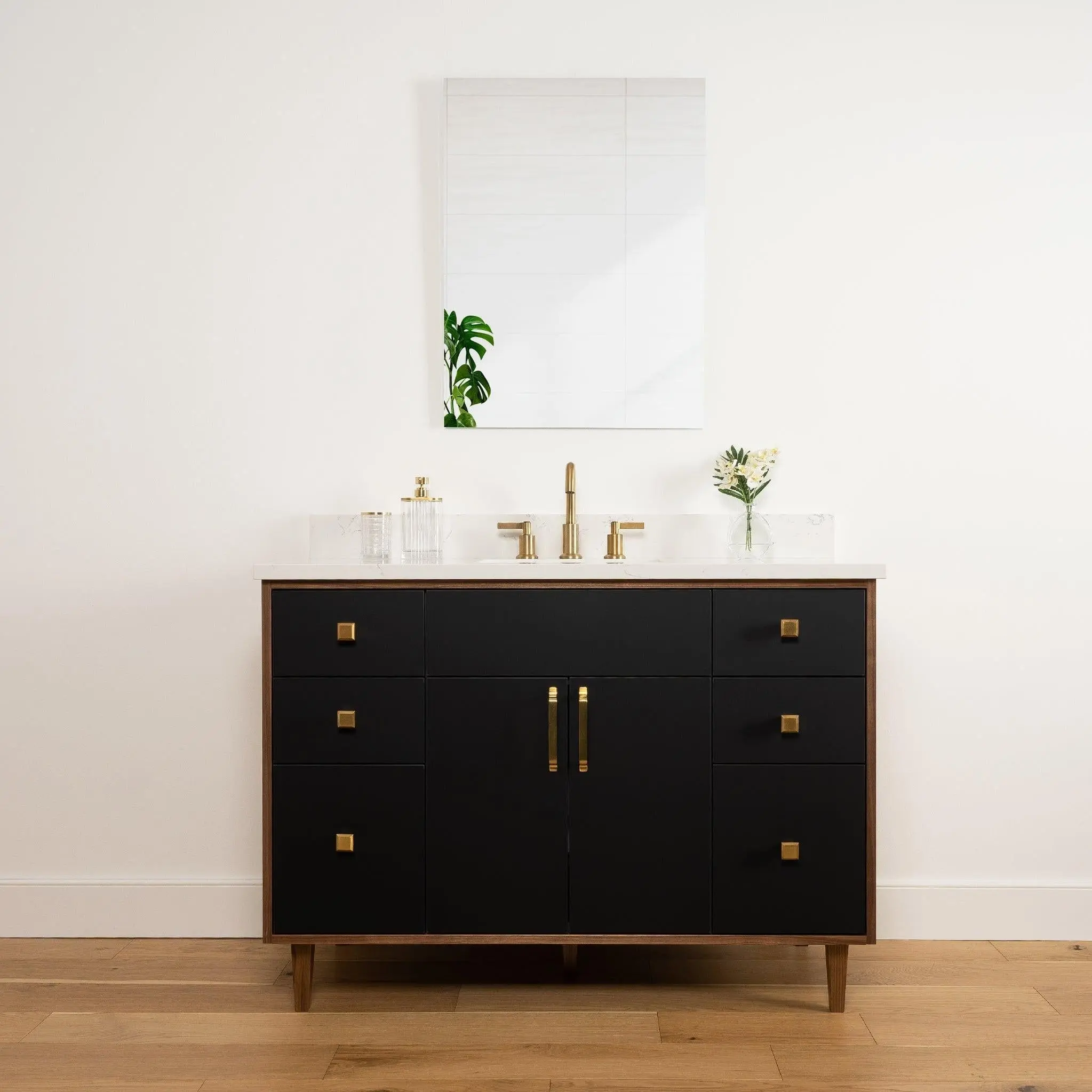 Sidney 48" Matte Black Bathroom Vanity - Image 11