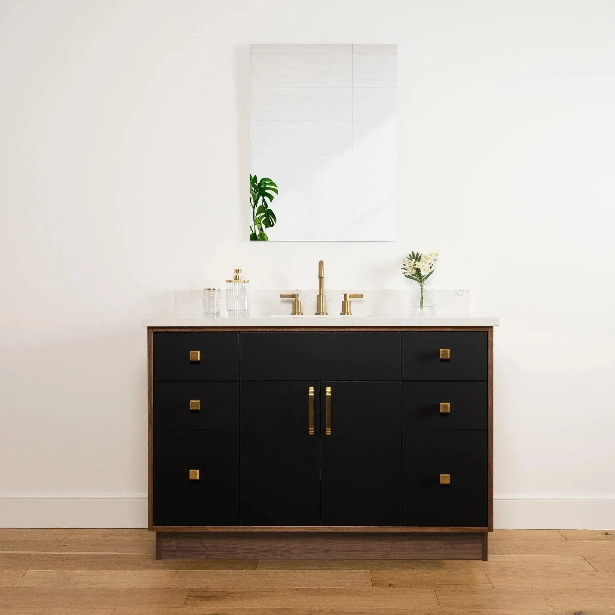 Sidney 48" Matte Black Bathroom Vanity - Image 18