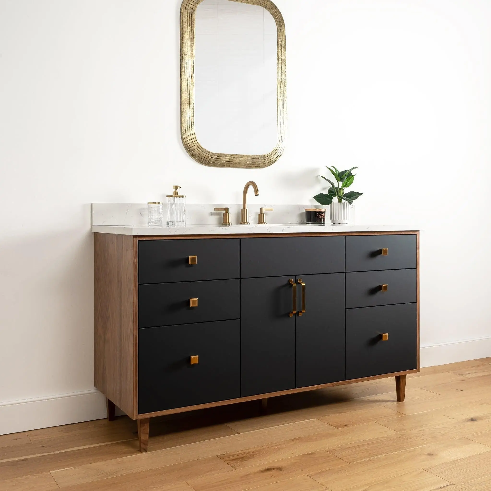 Sidney 60" Matte Black Bathroom Vanity - Image 12