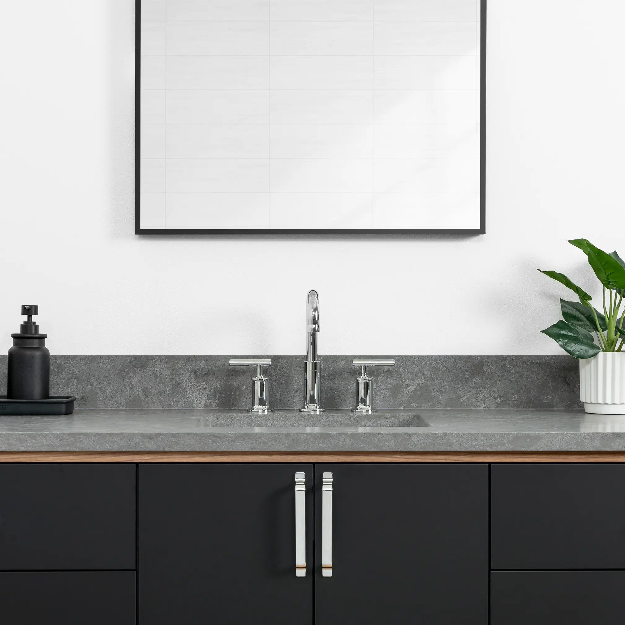Sidney 72" Wall Mount Matte Black Bathroom Vanity - Image 11