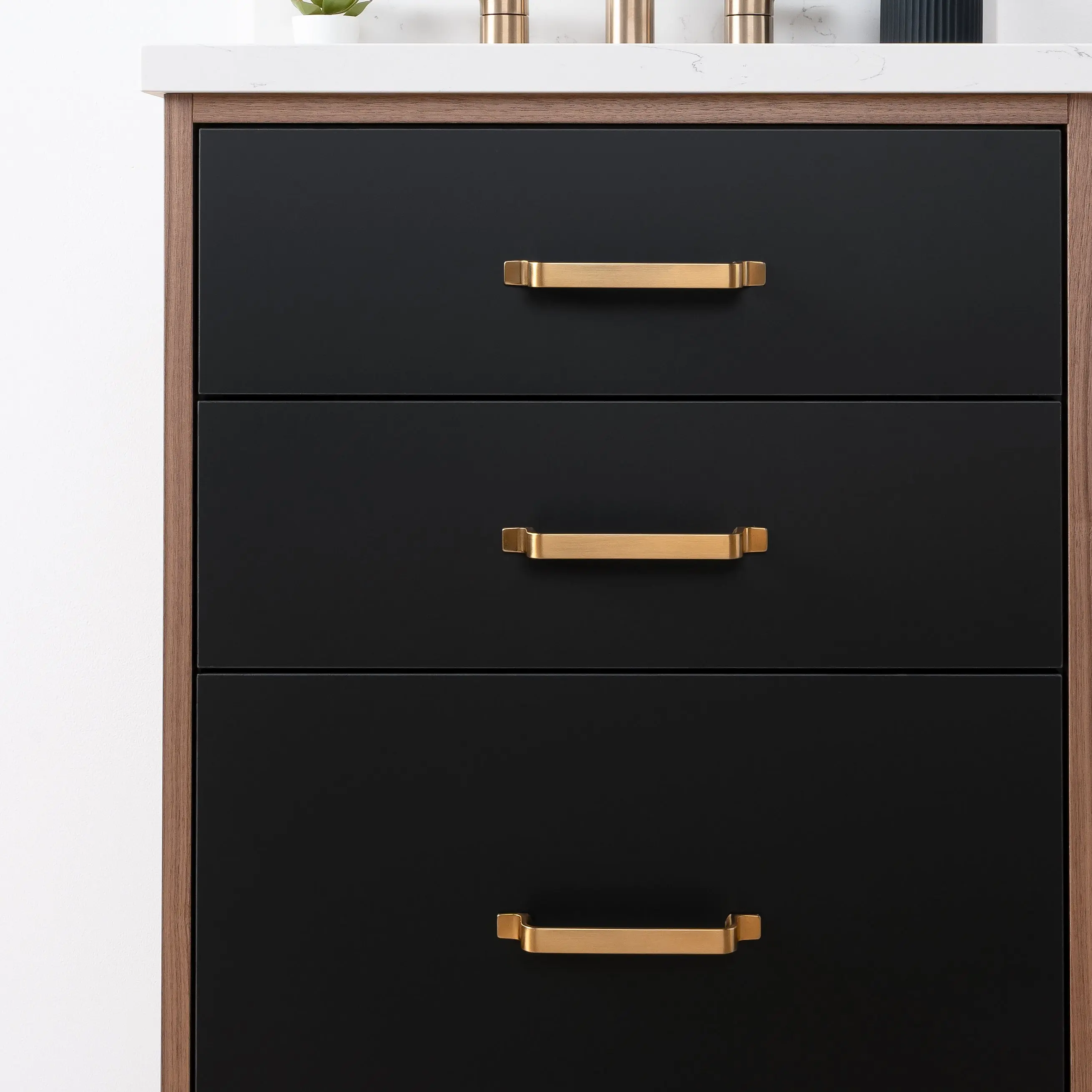 Sidney SLIM 24" Matte Black Bathroom Vanity - All Drawers - Image 11