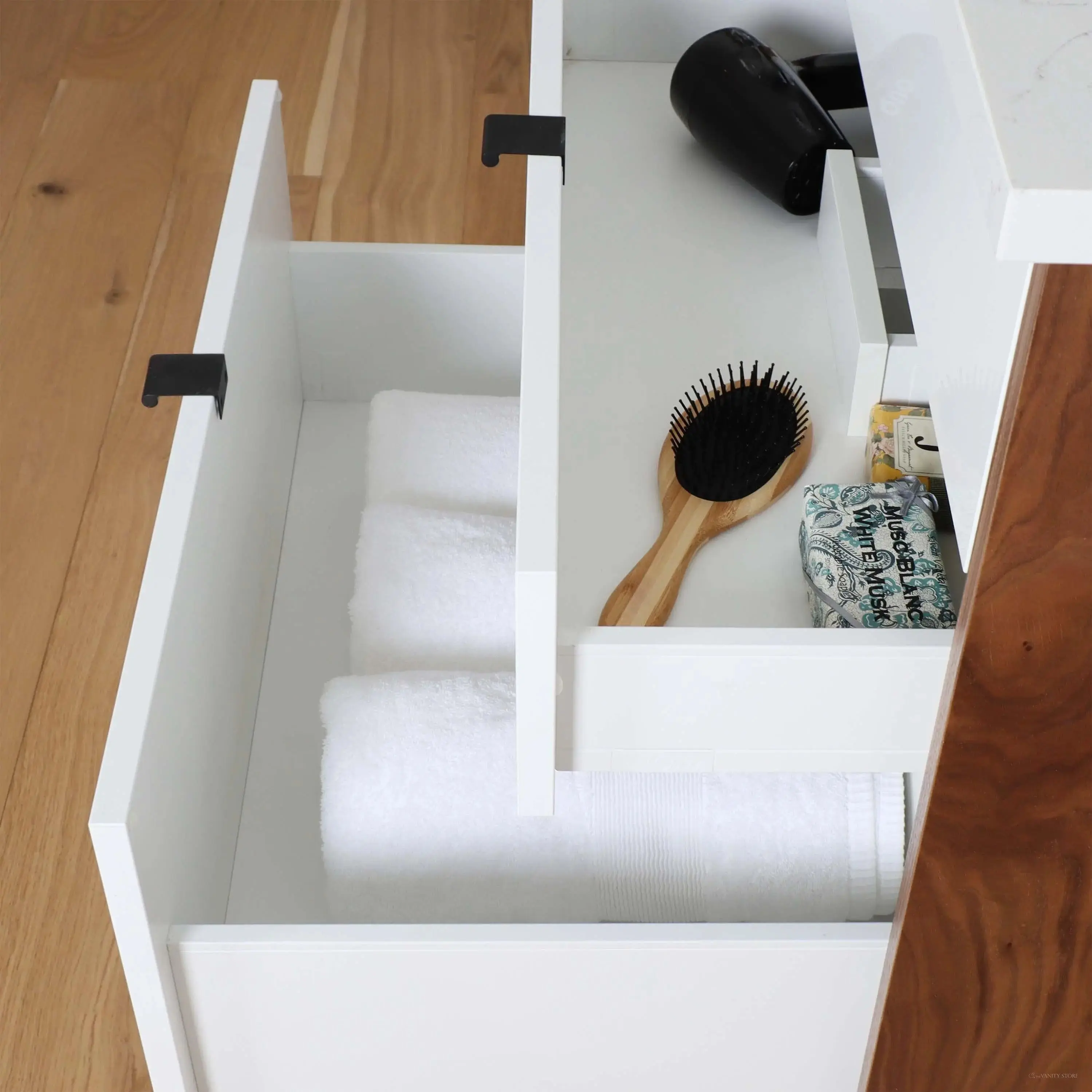 Sidney 30" Gloss White Bathroom Vanity - All Drawers - Image 6