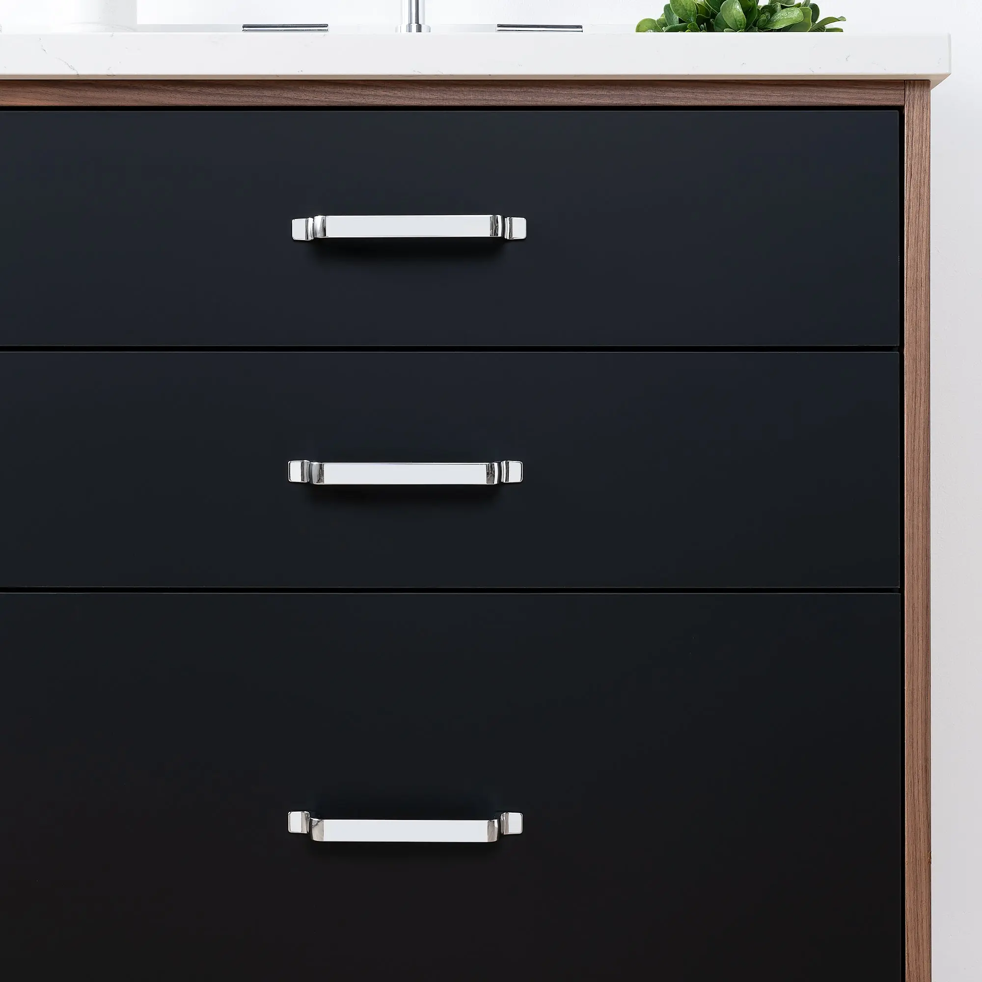 Sidney SLIM 30" Matte Black Bathroom Vanity - All Drawers - Image 9