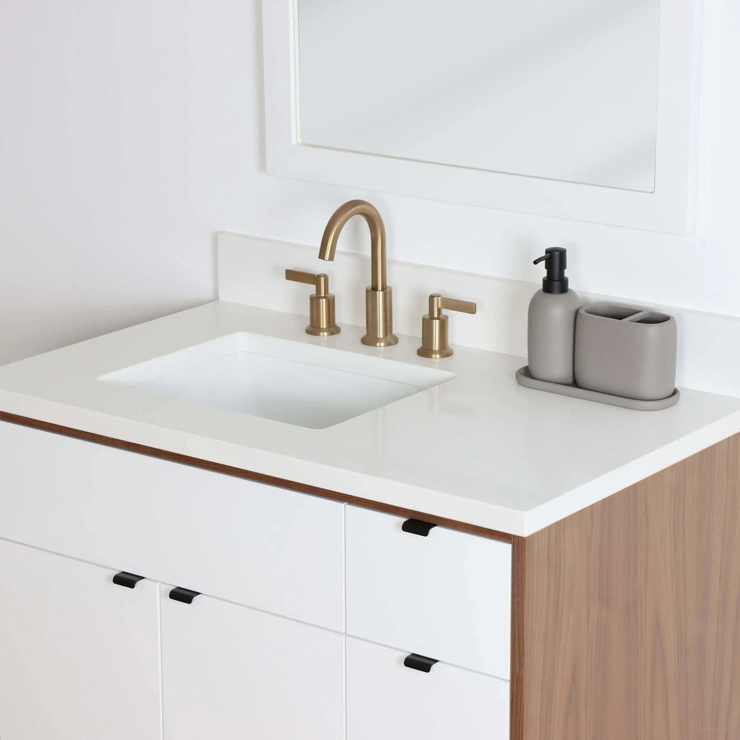 Sidney SLIM 36" Gloss White Bathroom Vanity, Left Sink - Image 7