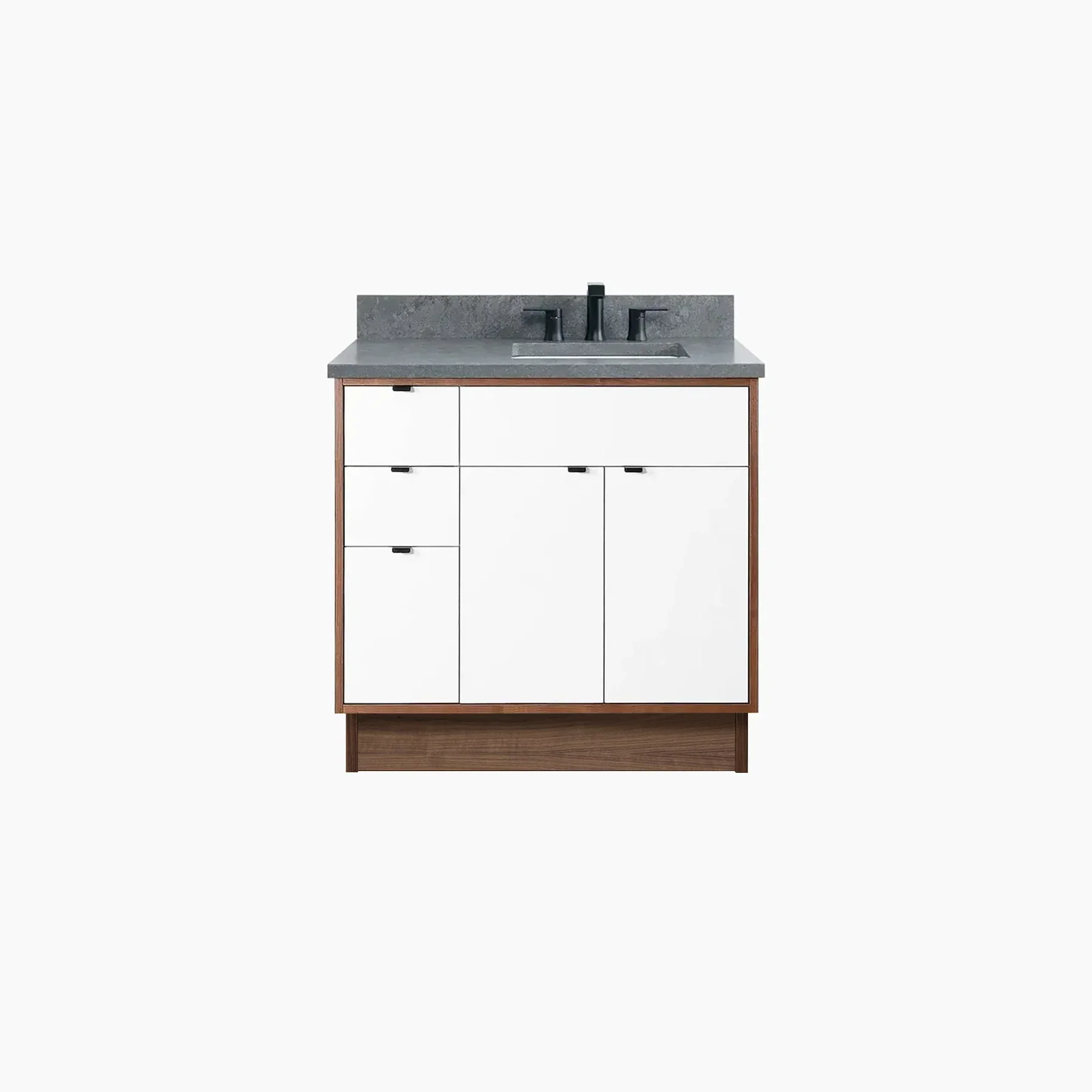 Sidney SLIM 36" Gloss White Bathroom Vanity, Right Sink - Image 11