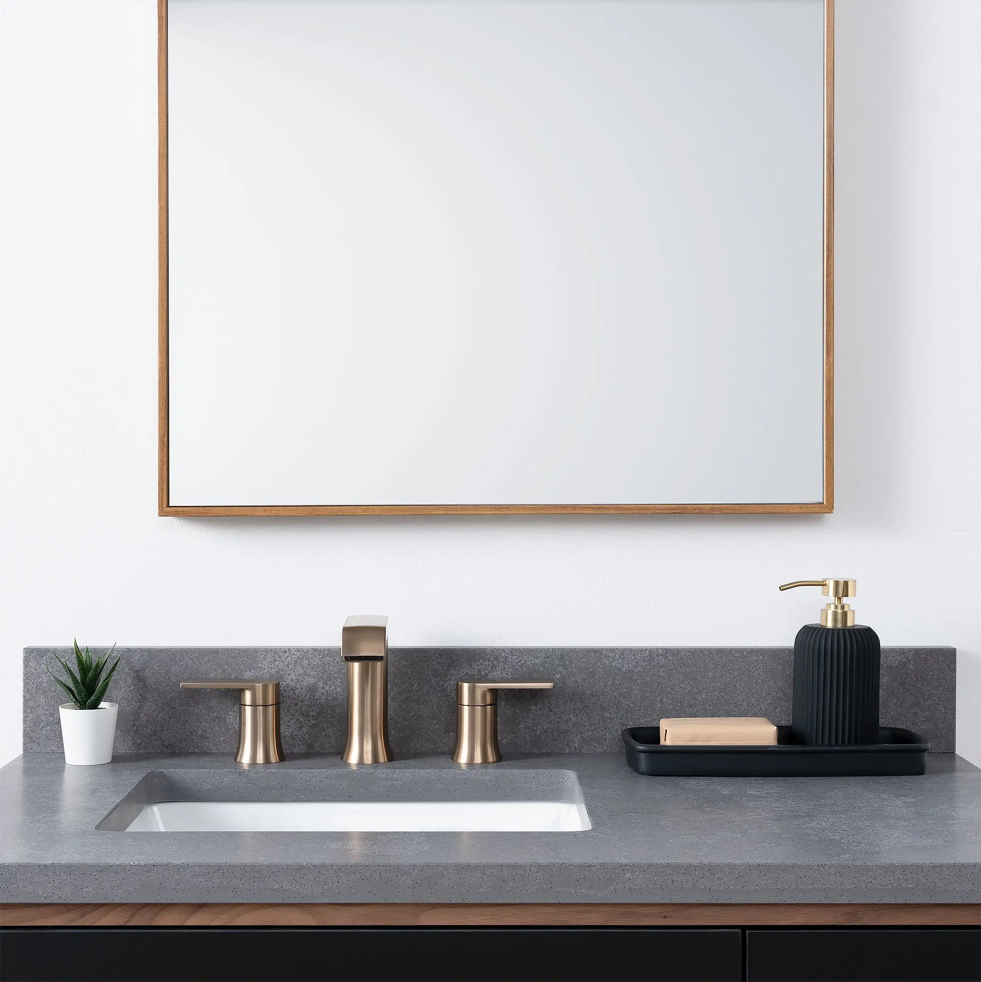 Sidney SLIM 36" Matte Black Bathroom Vanity, Left Sink - Image 10