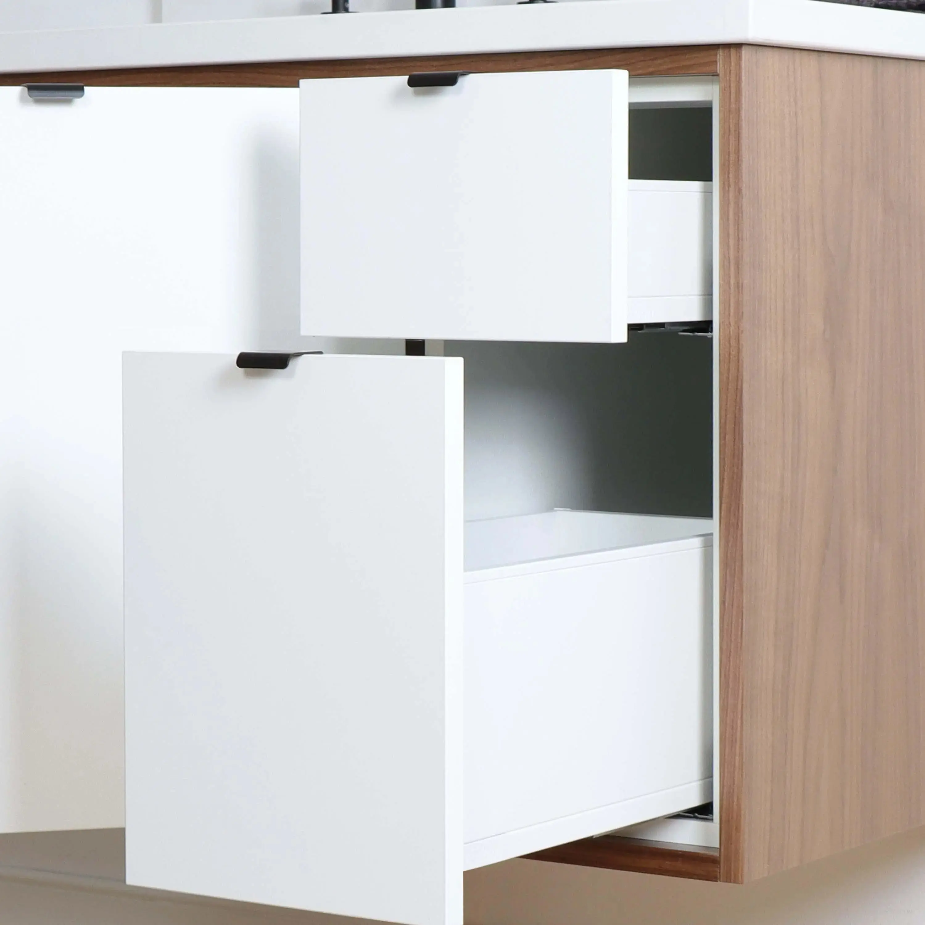 Sidney SLIM 36" Wall Mount Gloss White Bathroom Vanity, Left Sink - Image 6