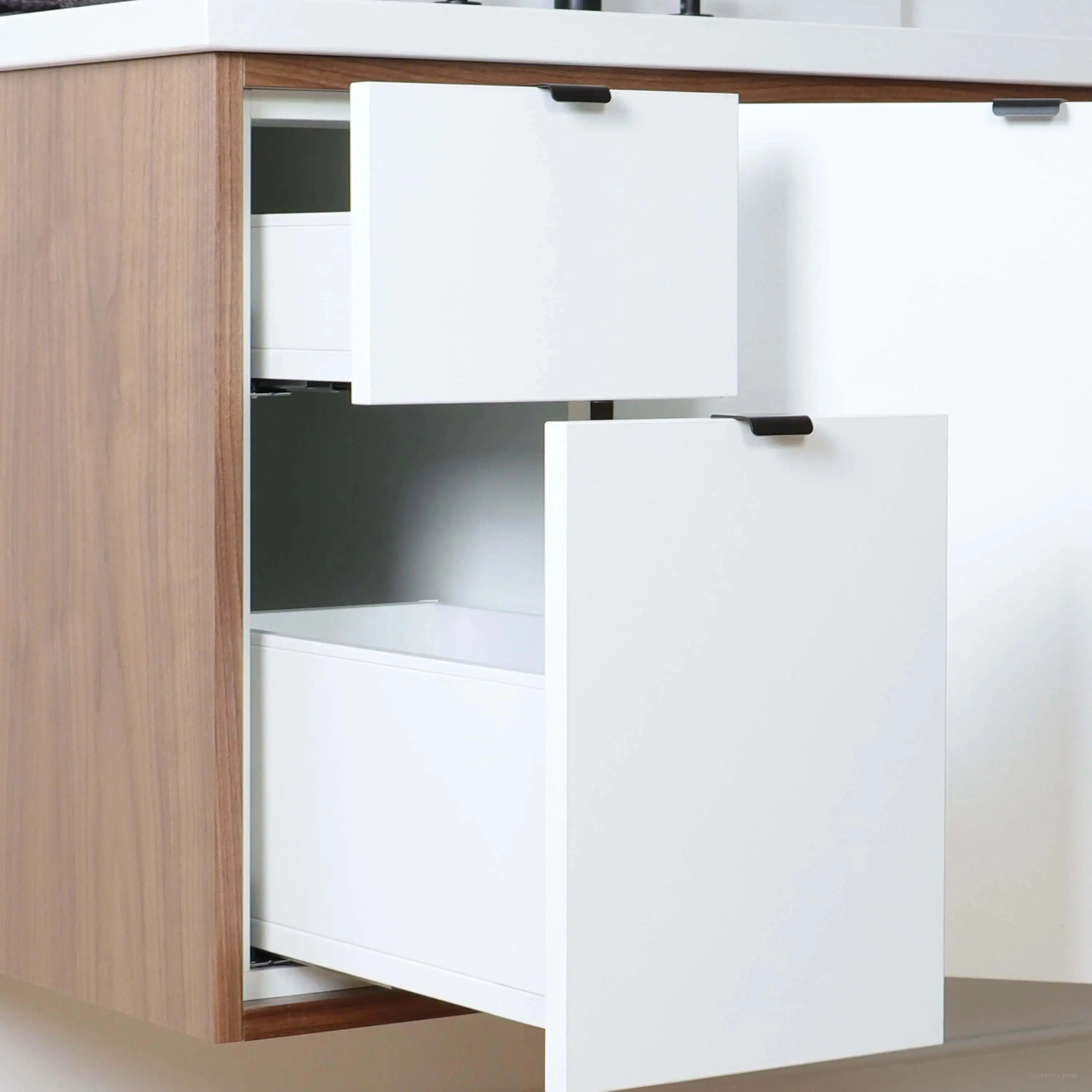 Sidney SLIM 36" Wall Mount Gloss White Bathroom Vanity, Right Sink - Image 11