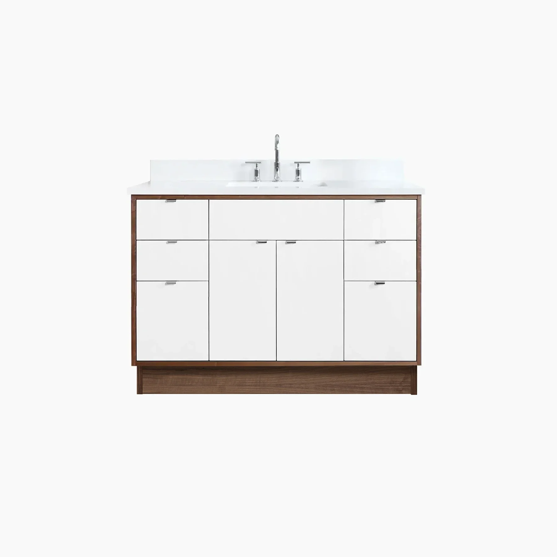 Sidney 48" Gloss White Bathroom Vanity - Image 16