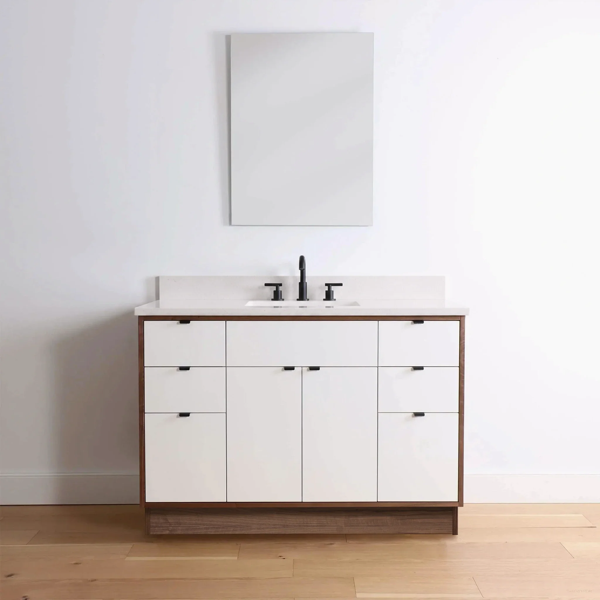 Sidney 48" Gloss White Bathroom Vanity - Image 17