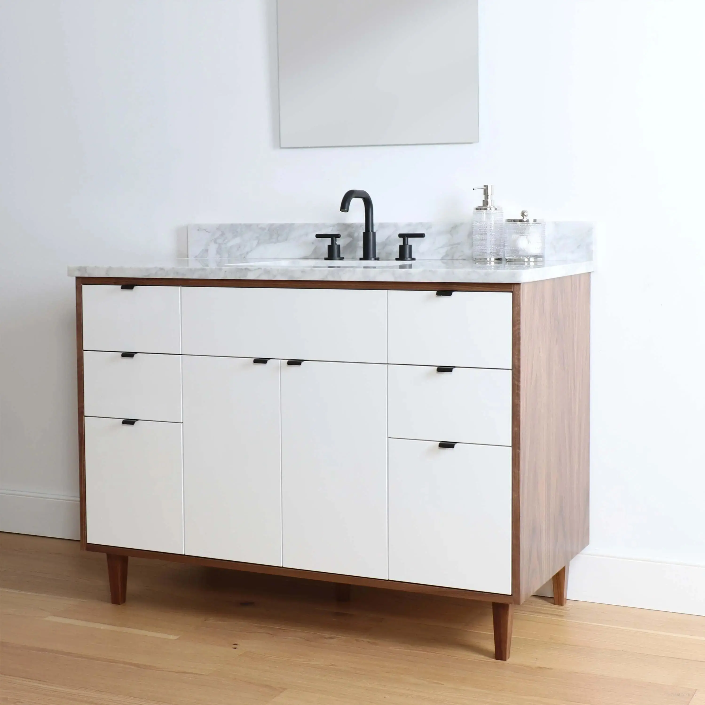 Sidney 48" Gloss White Bathroom Vanity - Image 3