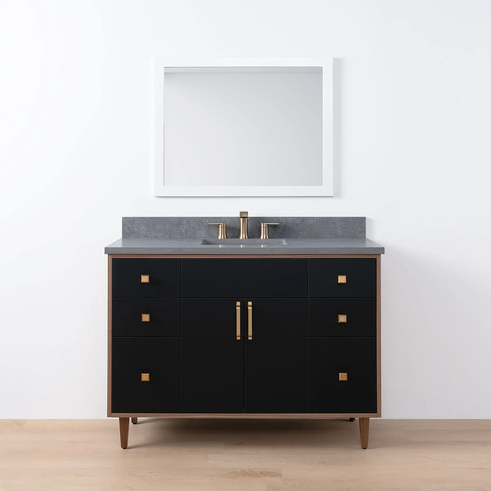 Sidney SLIM 48" Matte Black Bathroom Vanity - Image 18