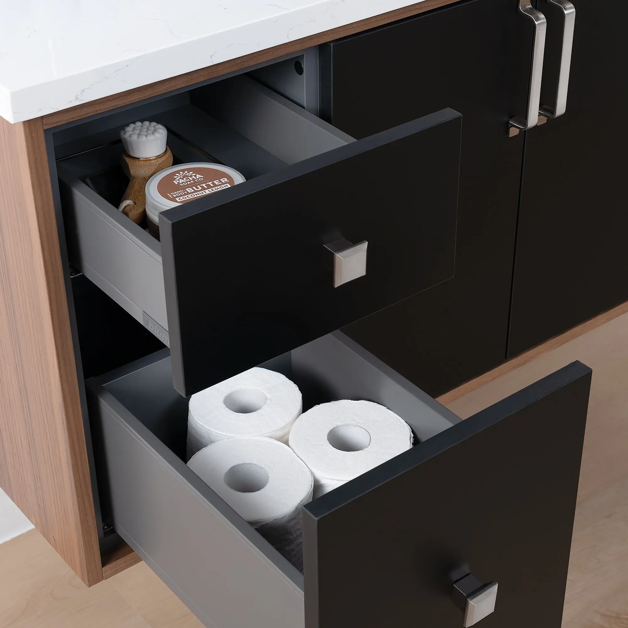 Sidney SLIM 48" Wall Mount Matte Black Bathroom Vanity - Image 9