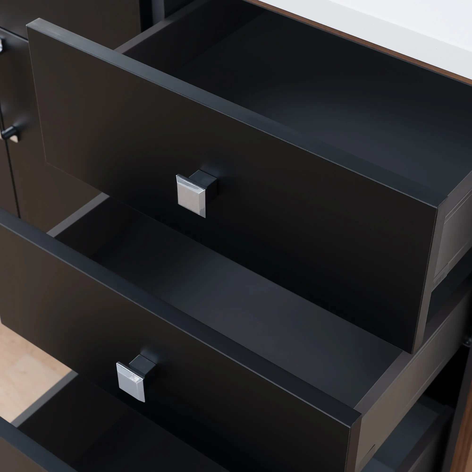 Sidney SLIM 60" Matte Black Bathroom Vanity - Image 11