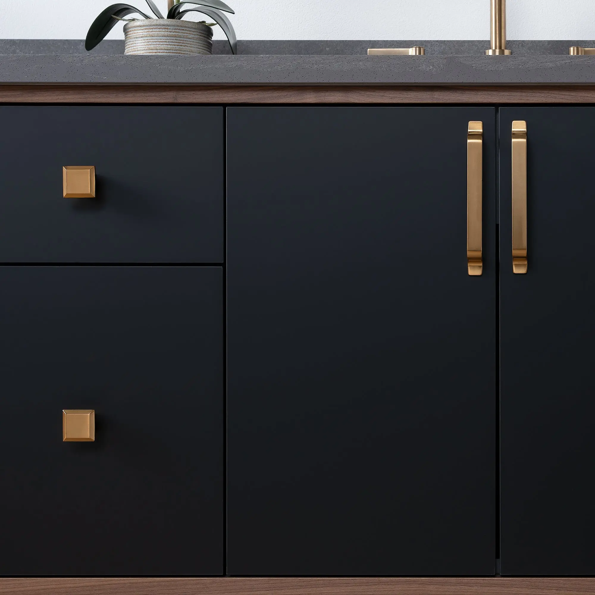 Sidney SLIM 60" Wall Mount Matte Black Bathroom Vanity, Double Sink - Image 14