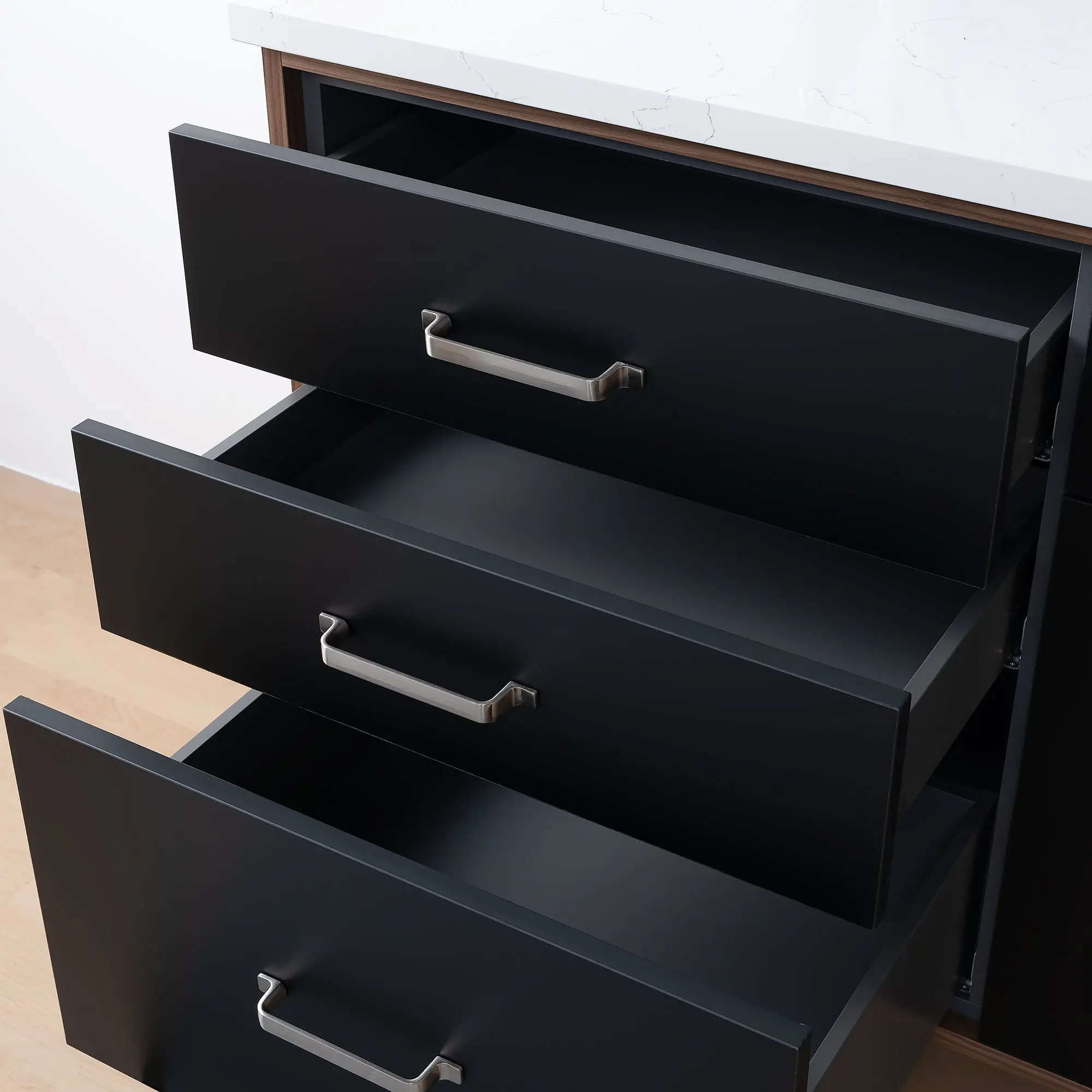 Sidney SLIM 72" Matte Black Bathroom Vanity - Image 12