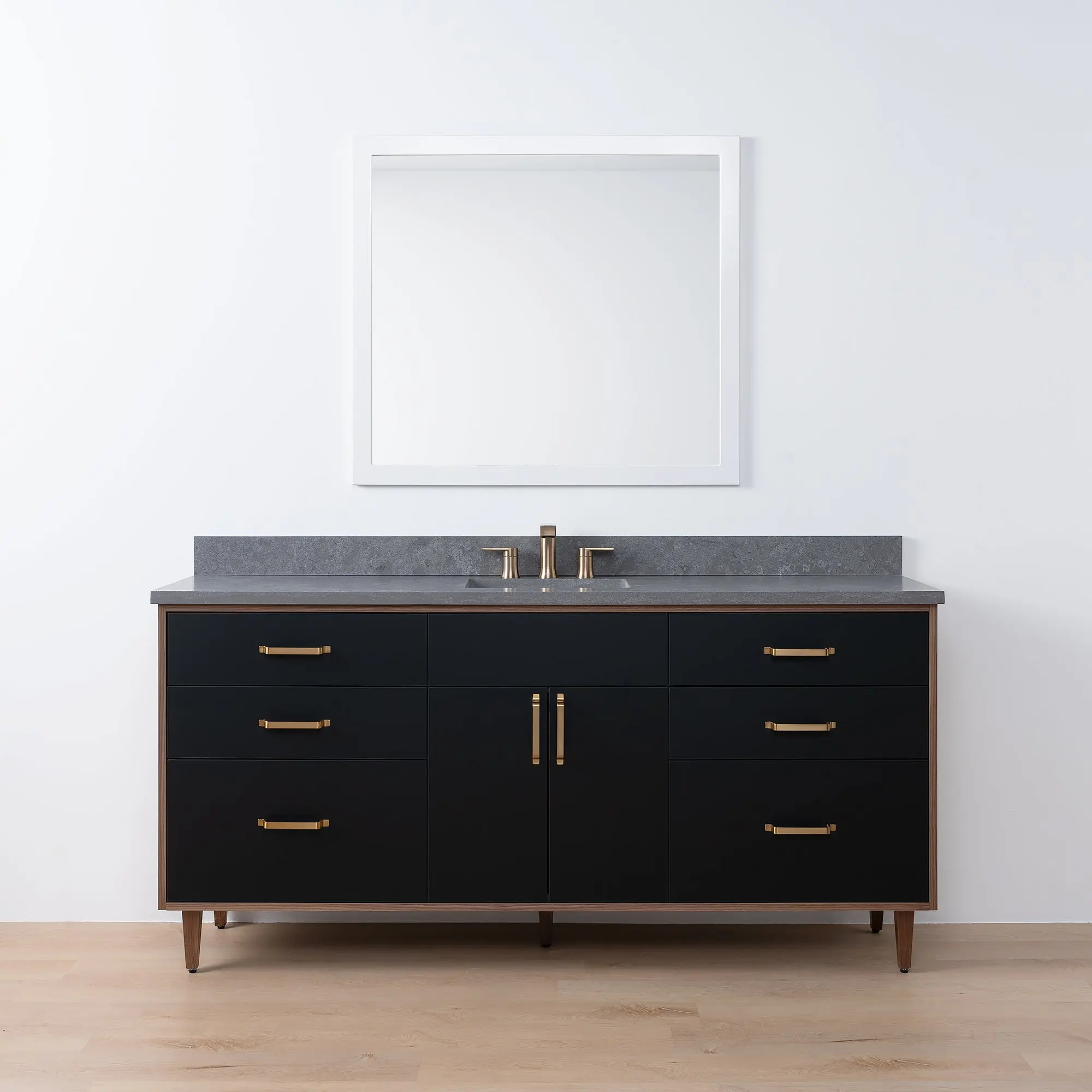 Sidney SLIM 72" Matte Black Bathroom Vanity - Image 14