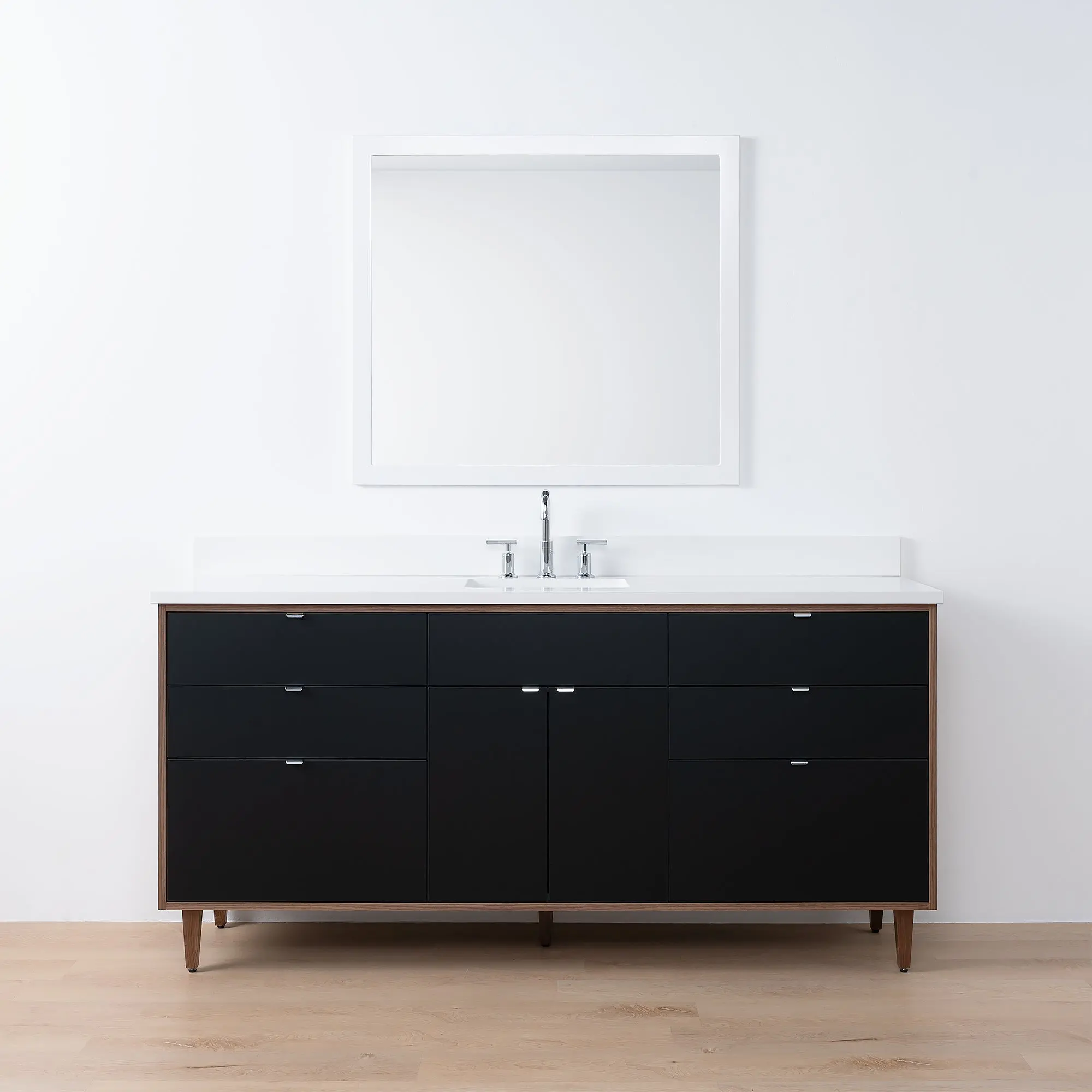 Sidney SLIM 72" Matte Black Bathroom Vanity - Image 17