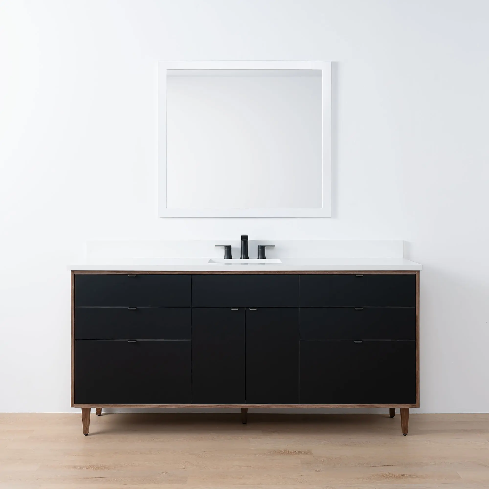 Sidney SLIM 72" Matte Black Bathroom Vanity - Image 18