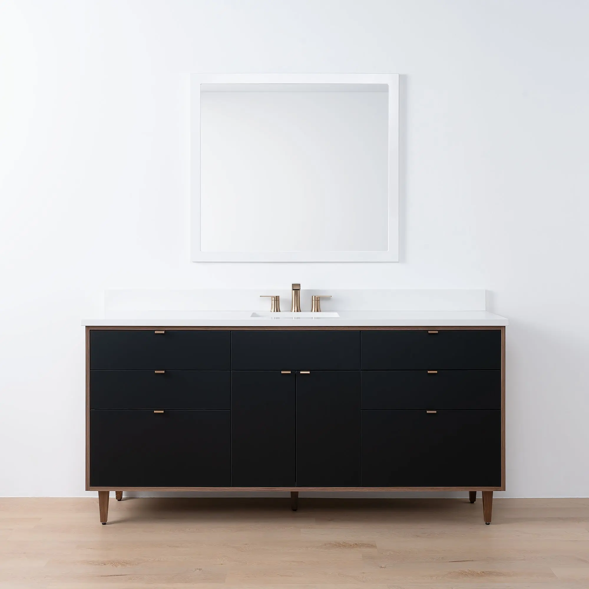 Sidney SLIM 72" Matte Black Bathroom Vanity - Image 19