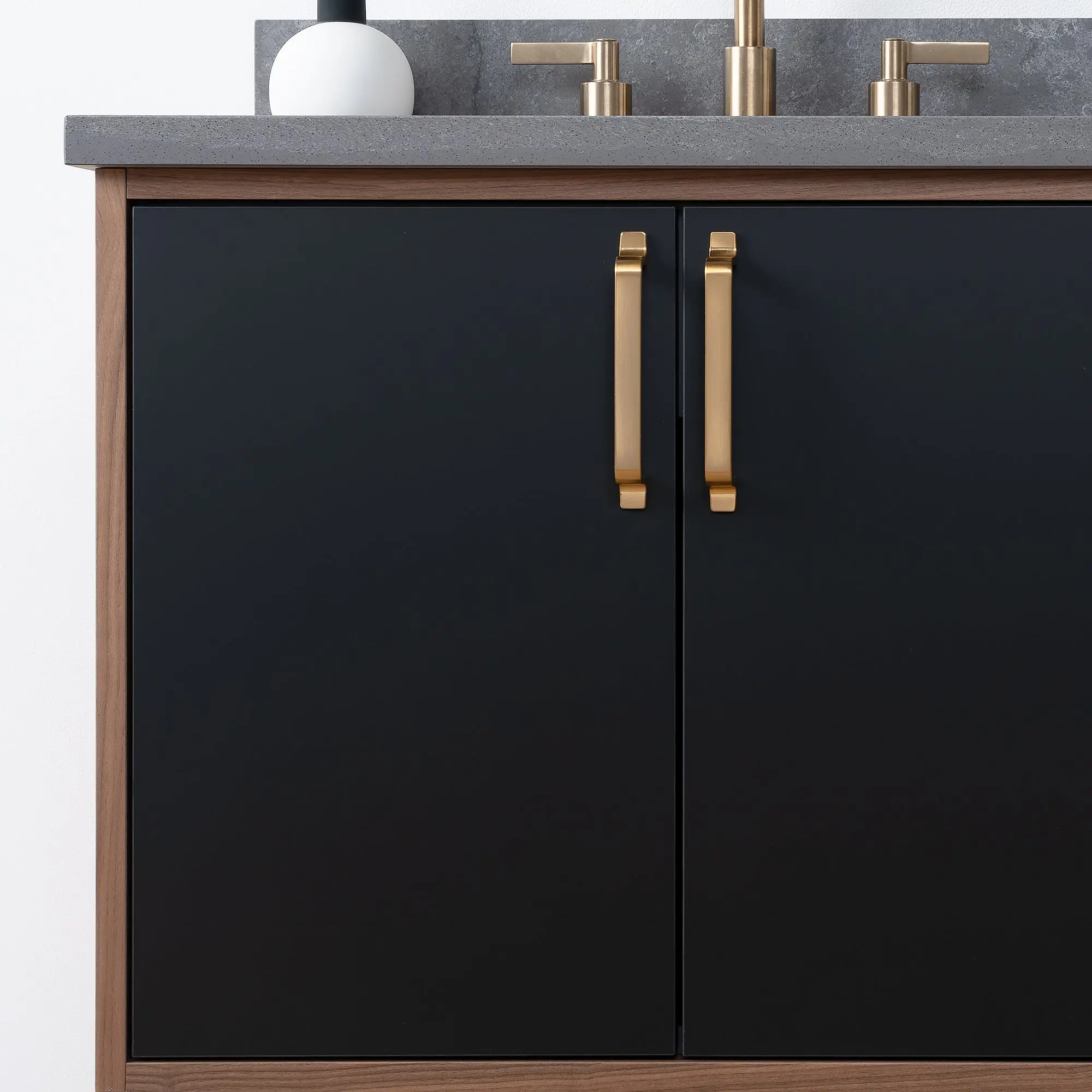 Sidney SLIM 72" Wall Mount Matte Black Bathroom Vanity, Double Sink - Image 12