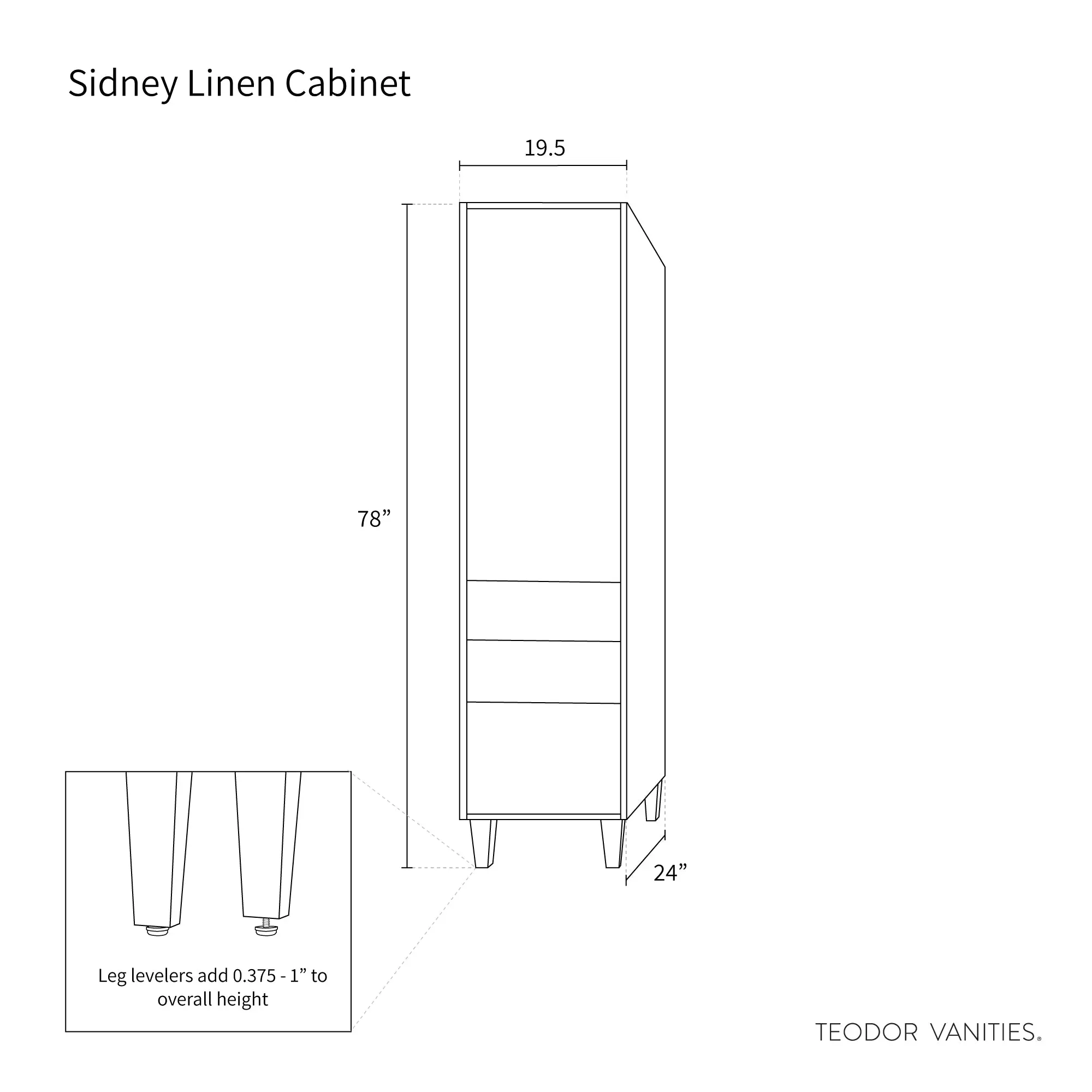 Sidney Gloss White Linen Cabinet - Image 14