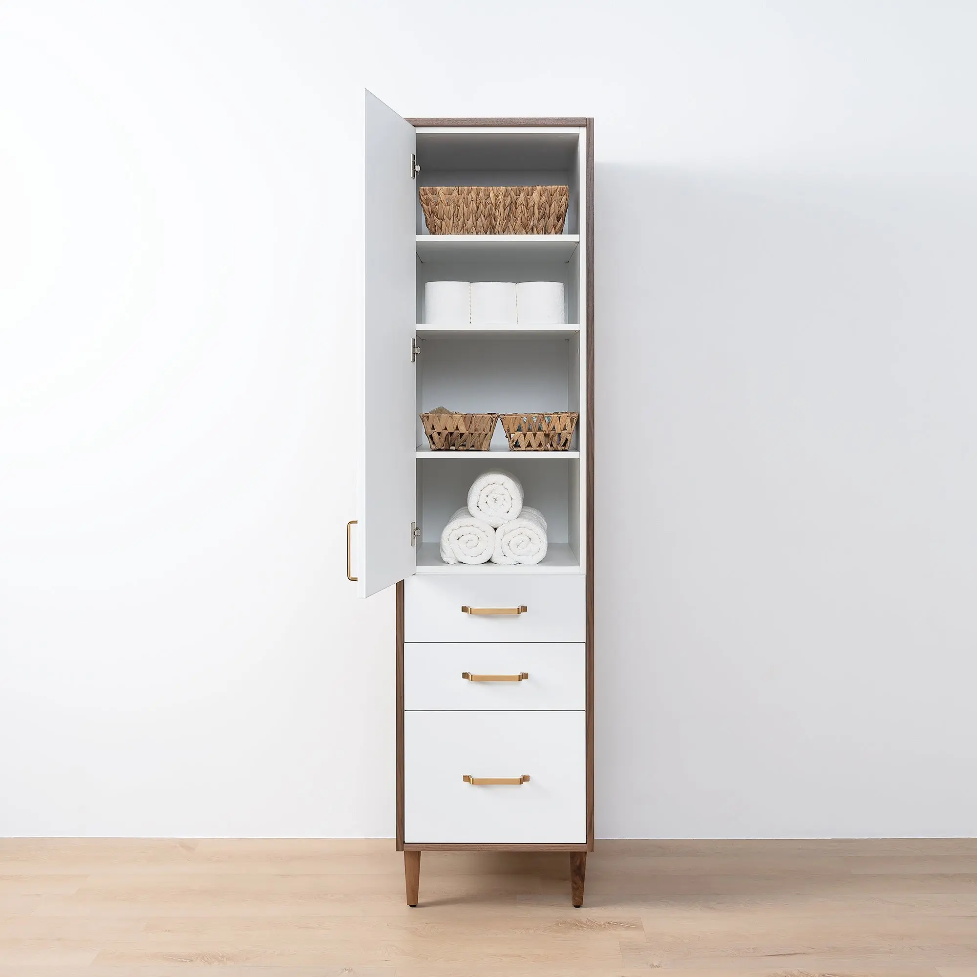 Sidney Gloss White Linen Cabinet - Image 3