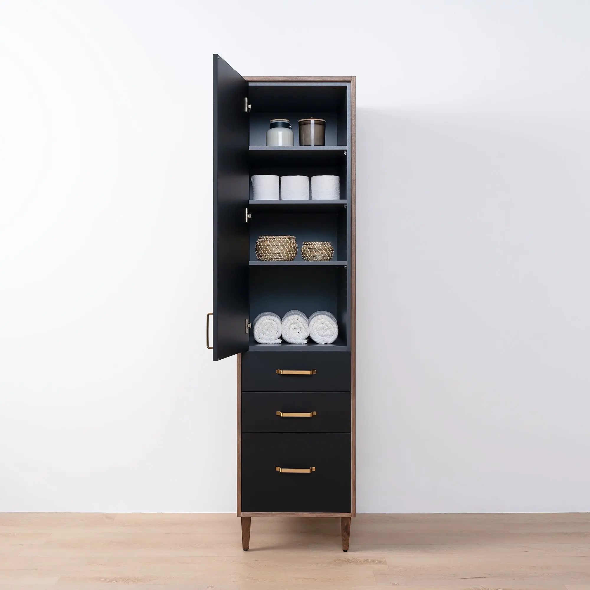 Sidney Matte Black Linen Cabinet - Image 3